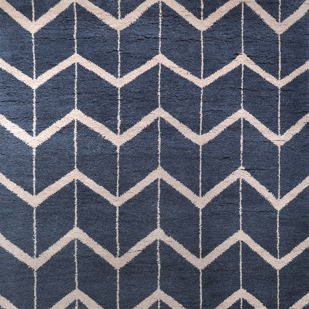 Chevron Hand Knotted Wool Area Rug