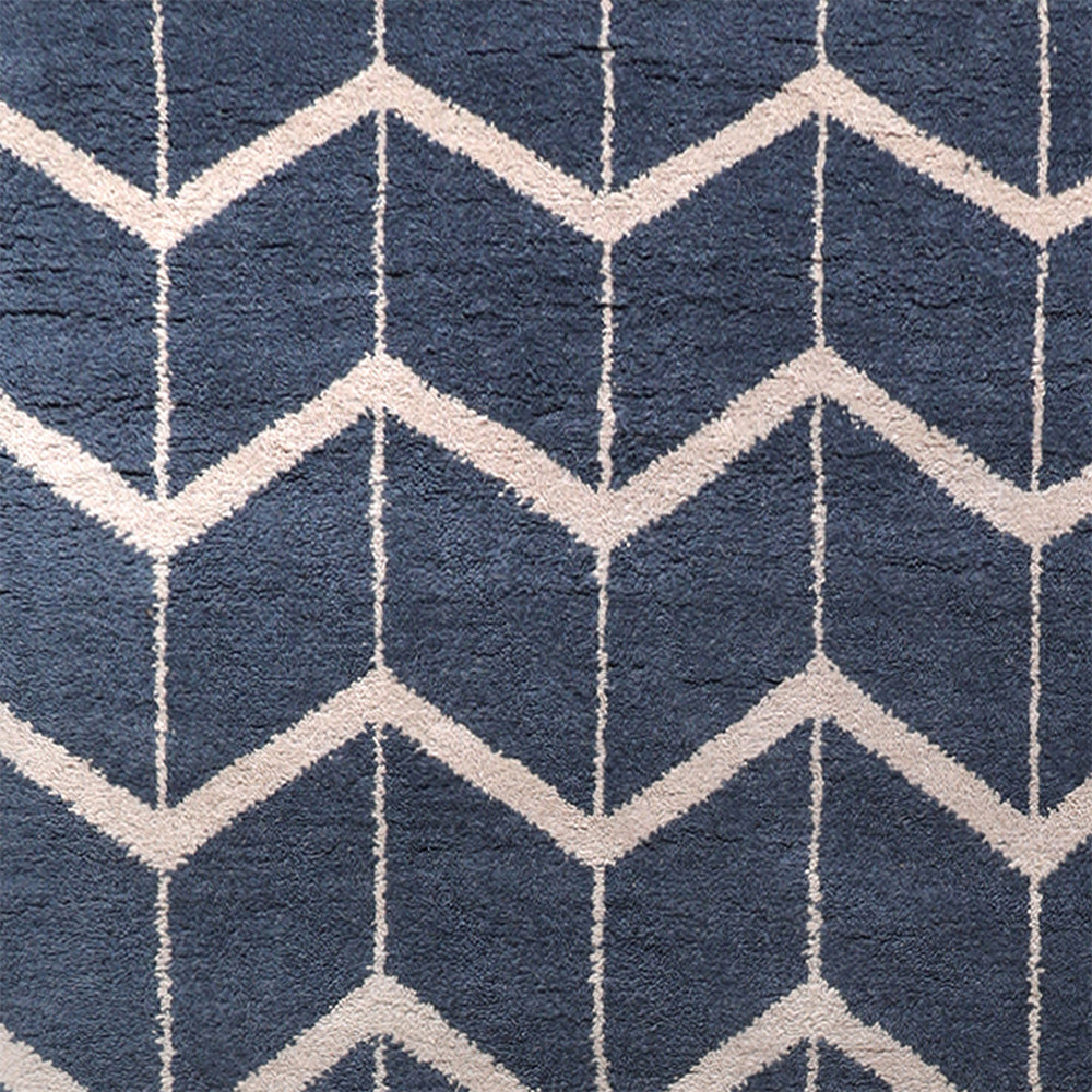 Chevron Hand Knotted Wool Area Rug