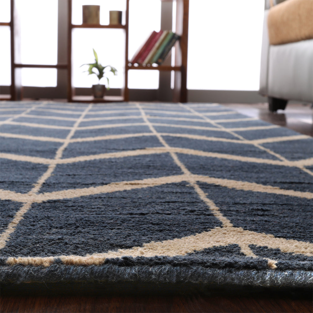 Chevron Hand Knotted Wool Area Rug