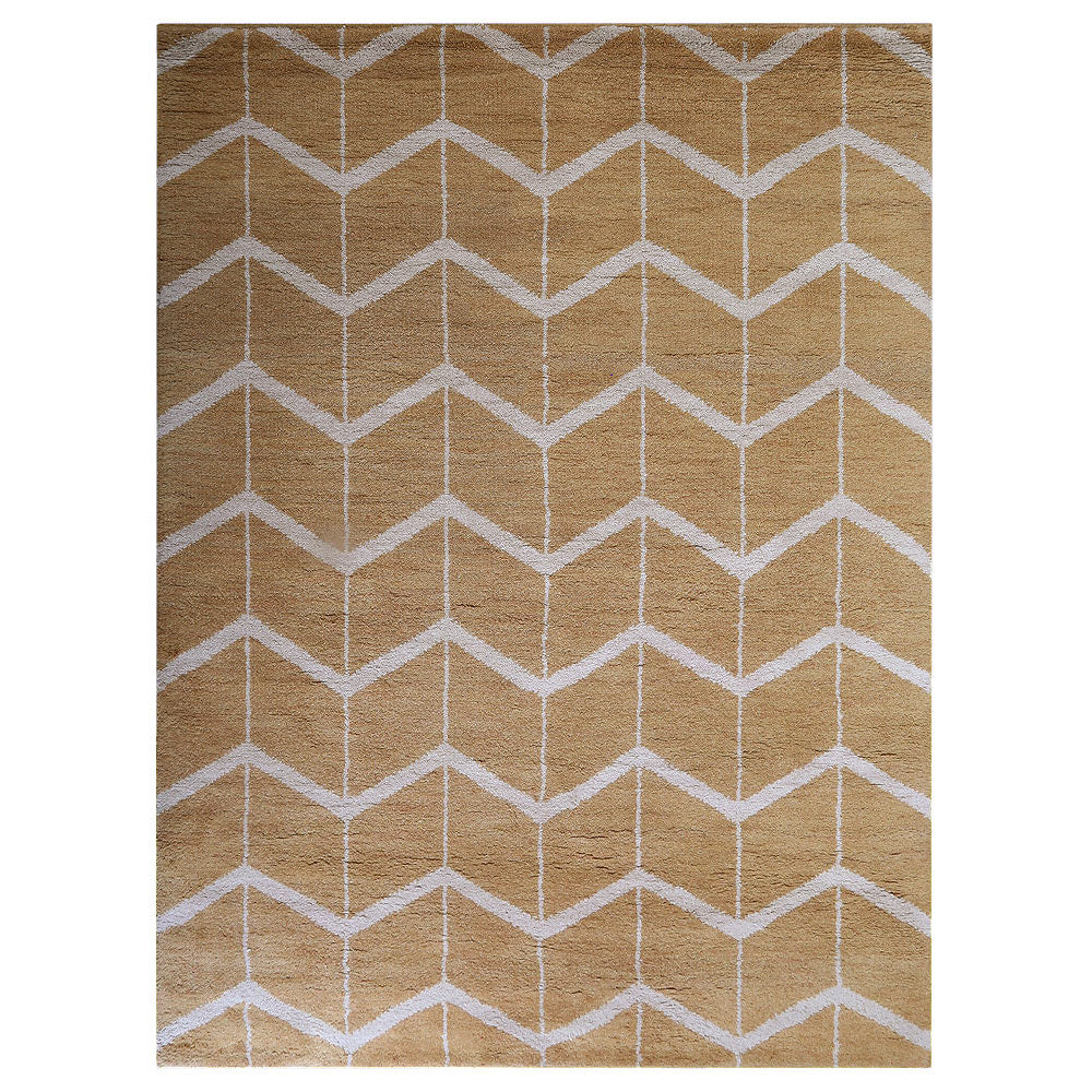 Chevron Hand Knotted Wool Area Rug