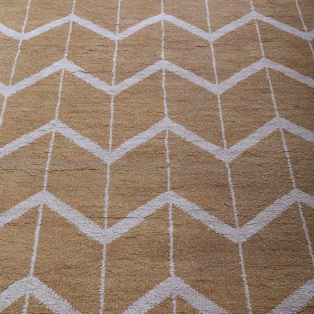 Chevron Hand Knotted Wool Area Rug