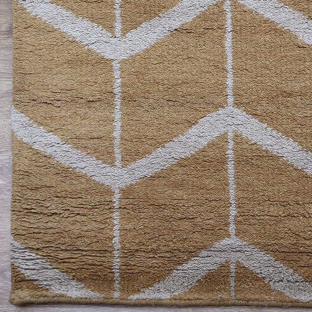 Chevron Hand Knotted Wool Area Rug