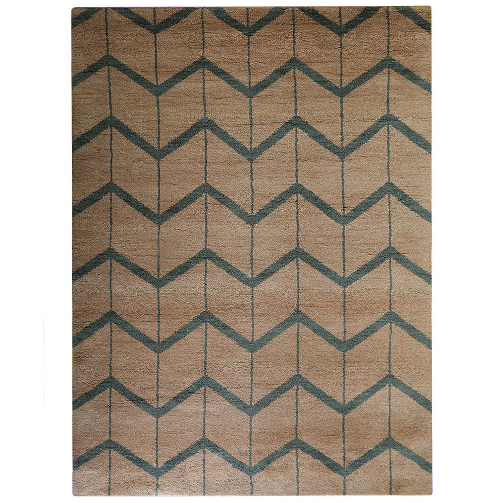 Chevron Hand Knotted Wool Area Rug