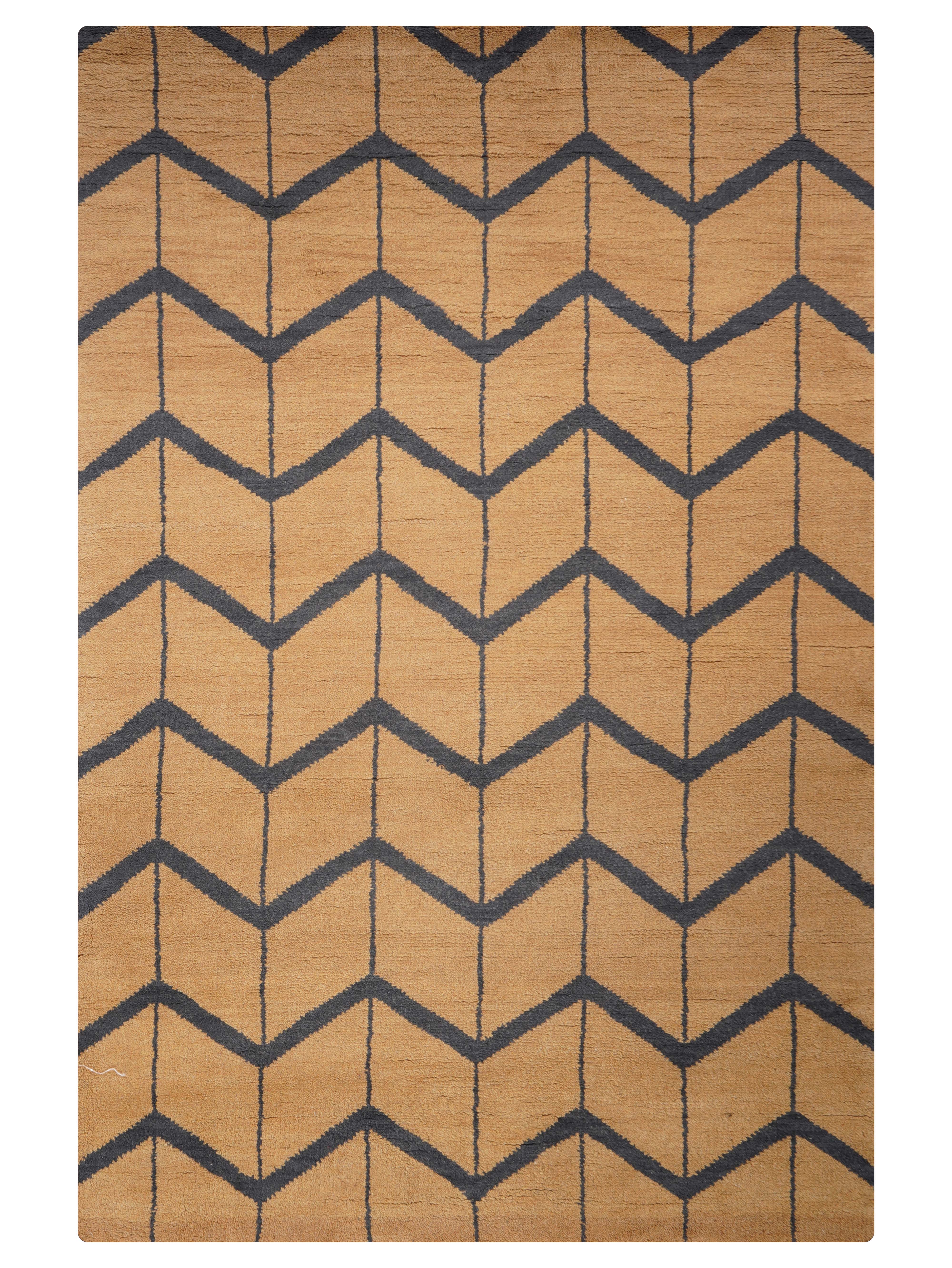 Chevron Hand Knotted Wool Area Rug