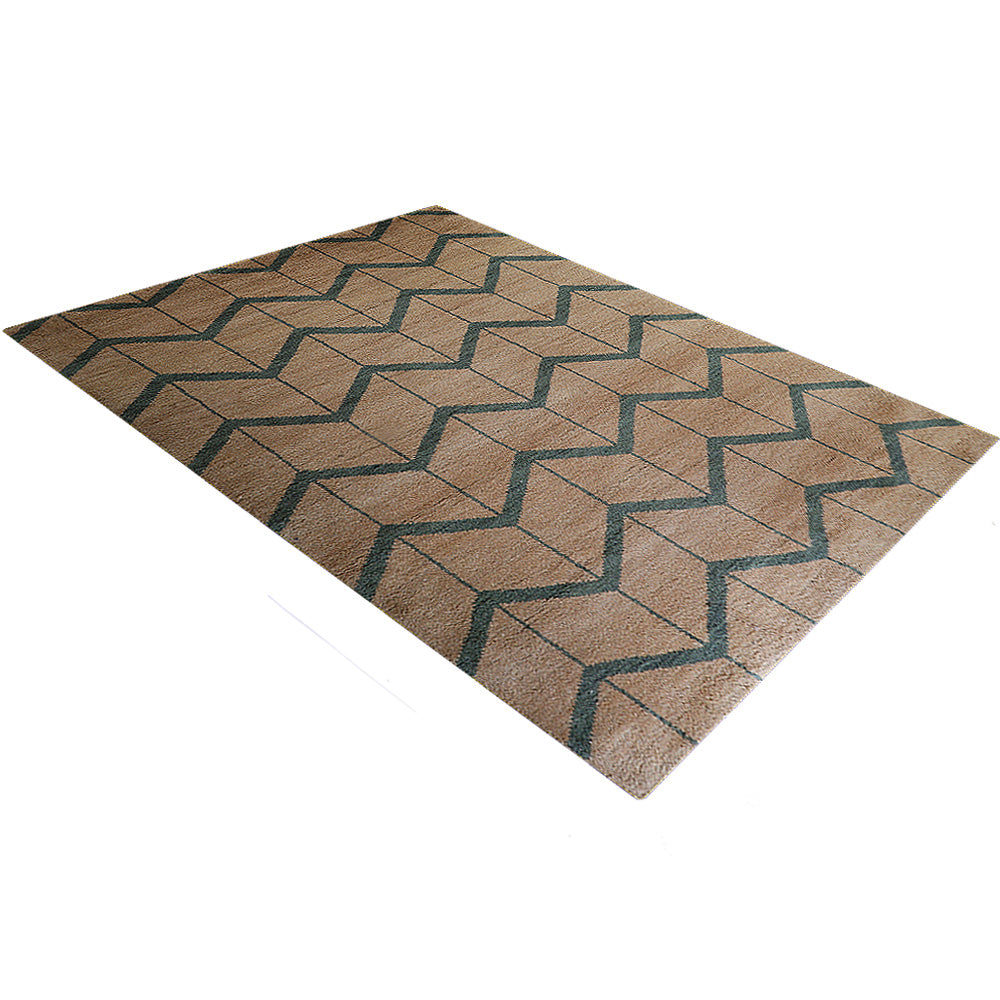 Chevron Hand Knotted Wool Area Rug