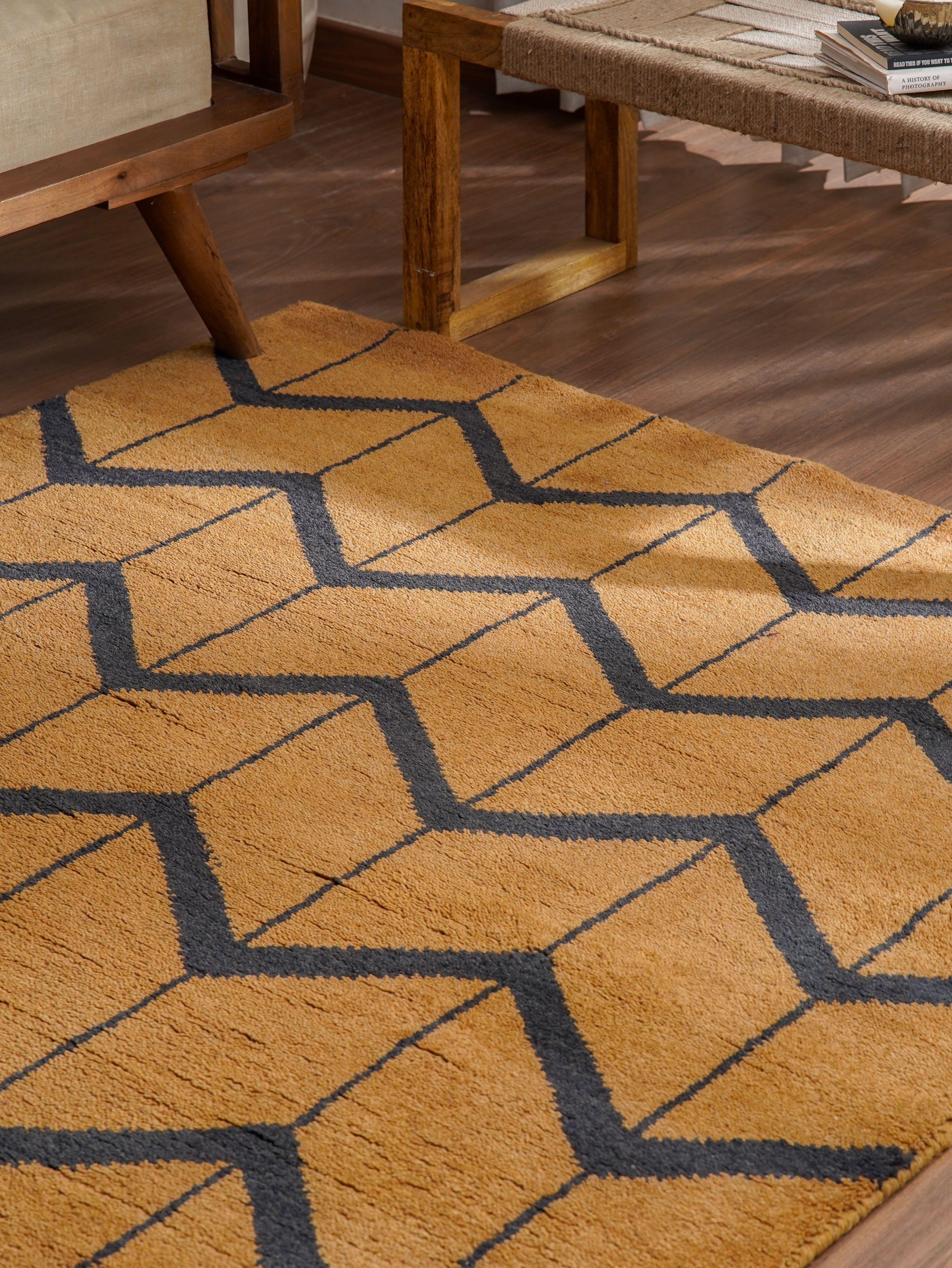 Chevron Hand Knotted Wool Area Rug
