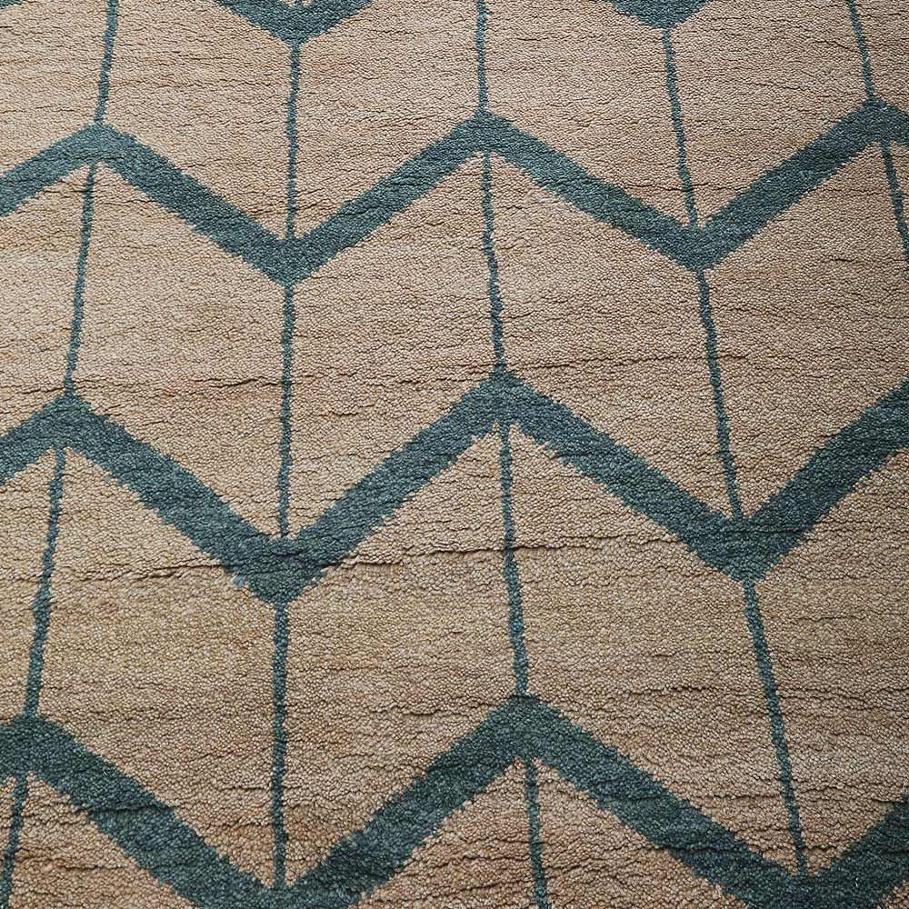 Chevron Hand Knotted Wool Area Rug