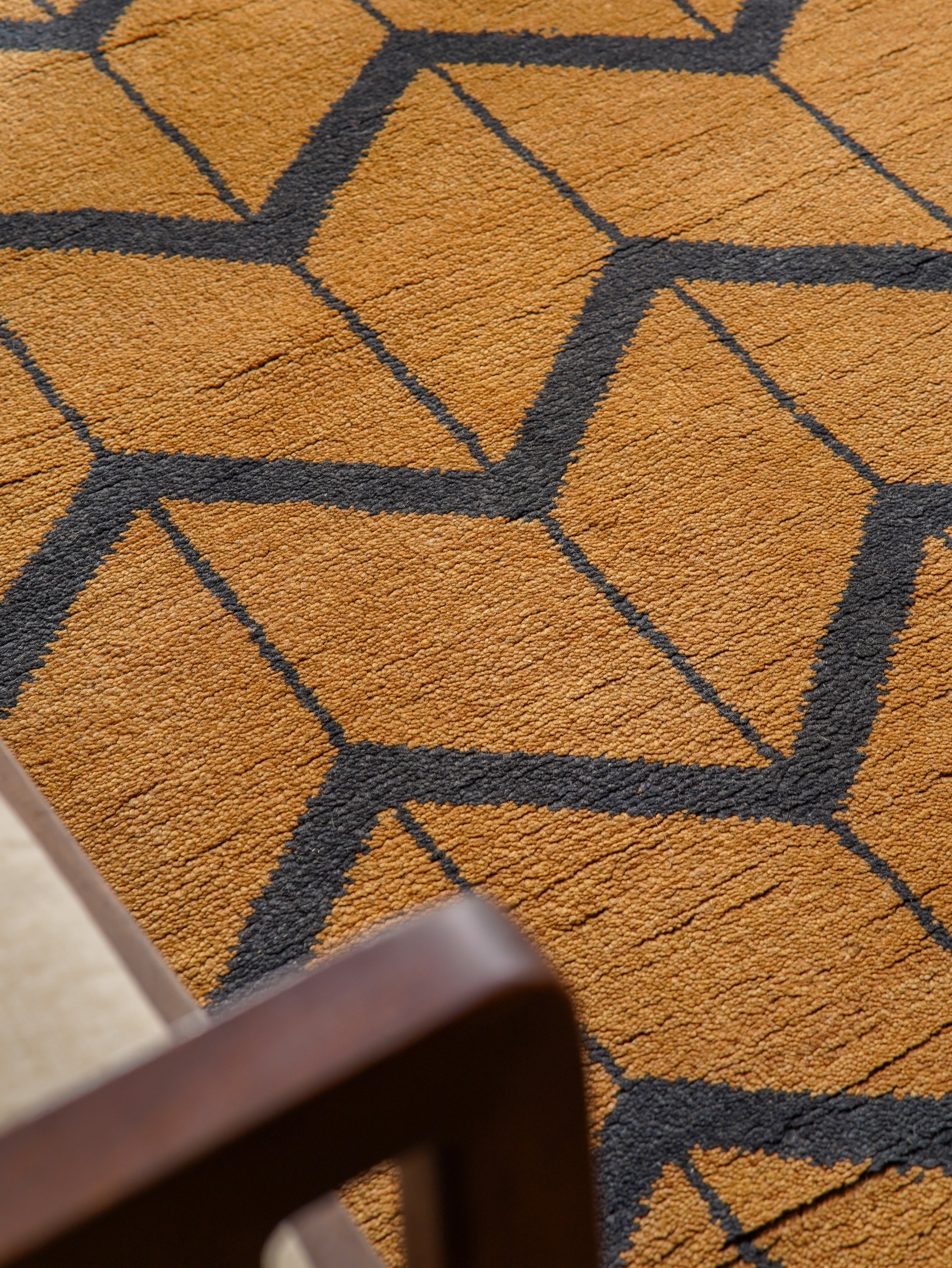 Chevron Hand Knotted Wool Area Rug