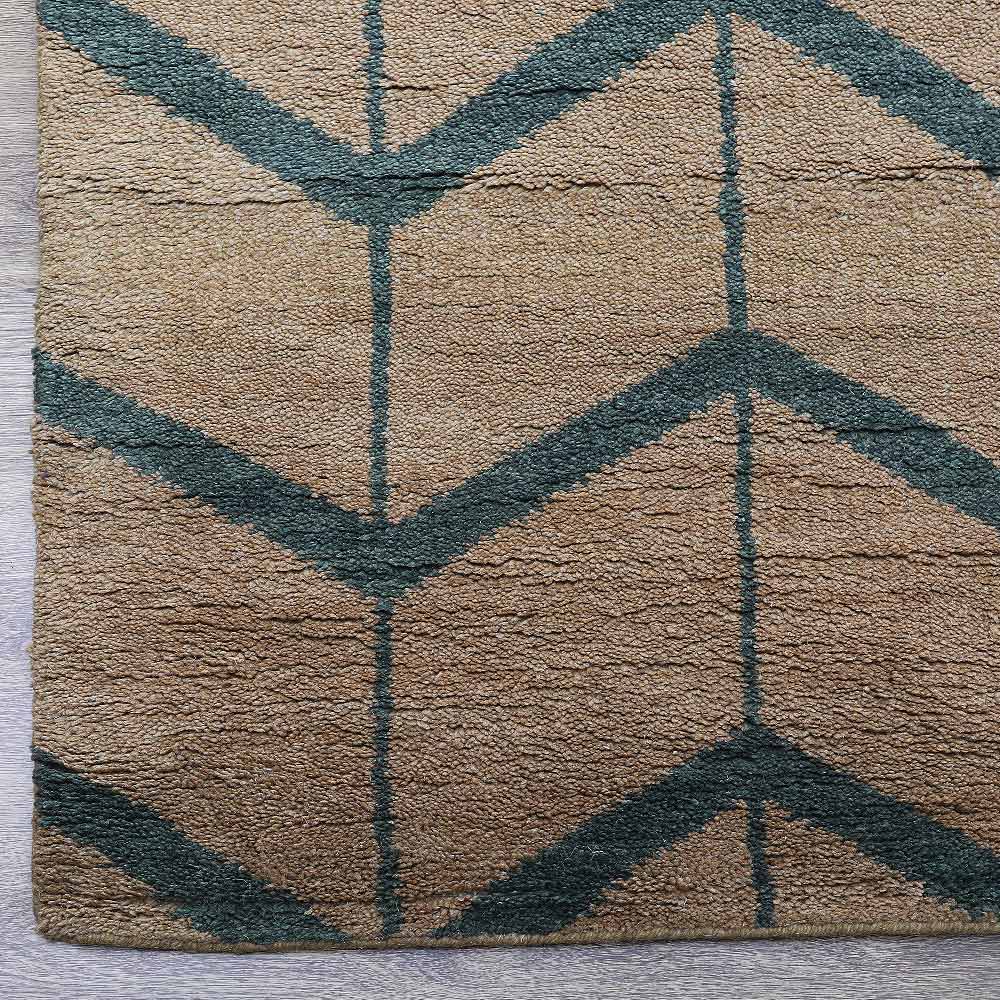 Chevron Hand Knotted Wool Area Rug