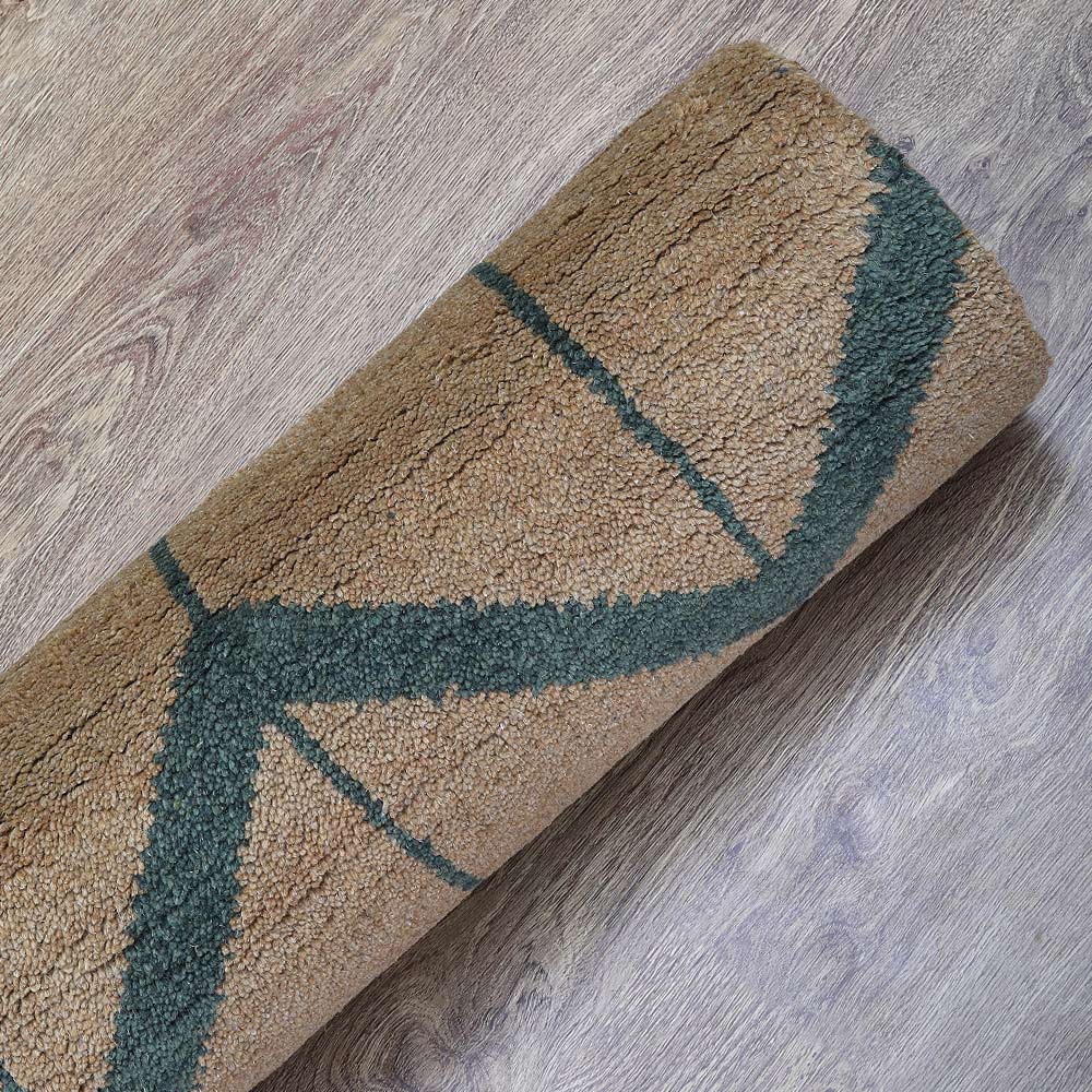 Chevron Hand Knotted Wool Area Rug