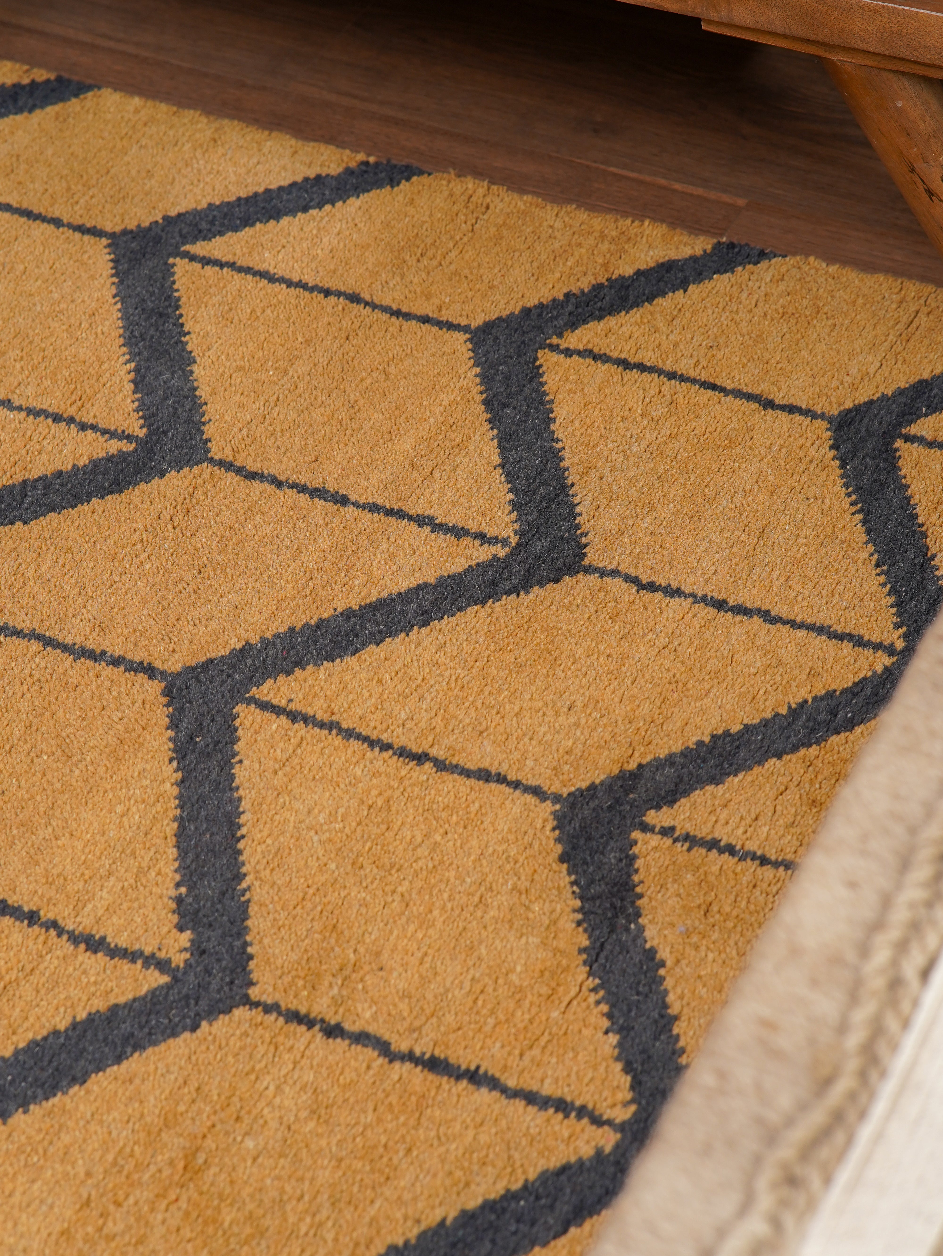 Chevron Hand Knotted Wool Area Rug