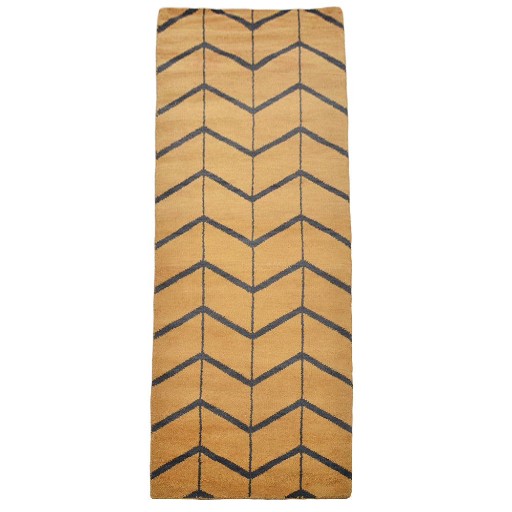 Chevron Hand Knotted Wool Area Rug