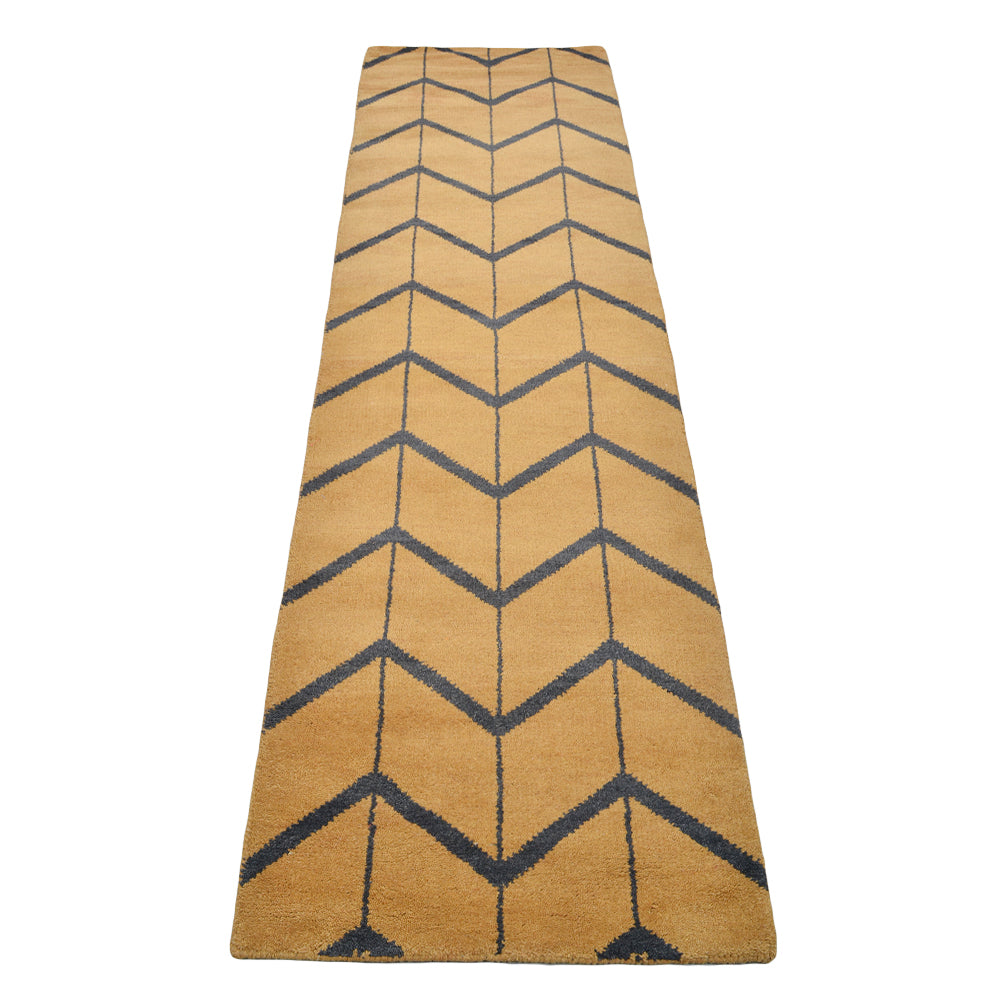 Chevron Hand Knotted Wool Area Rug