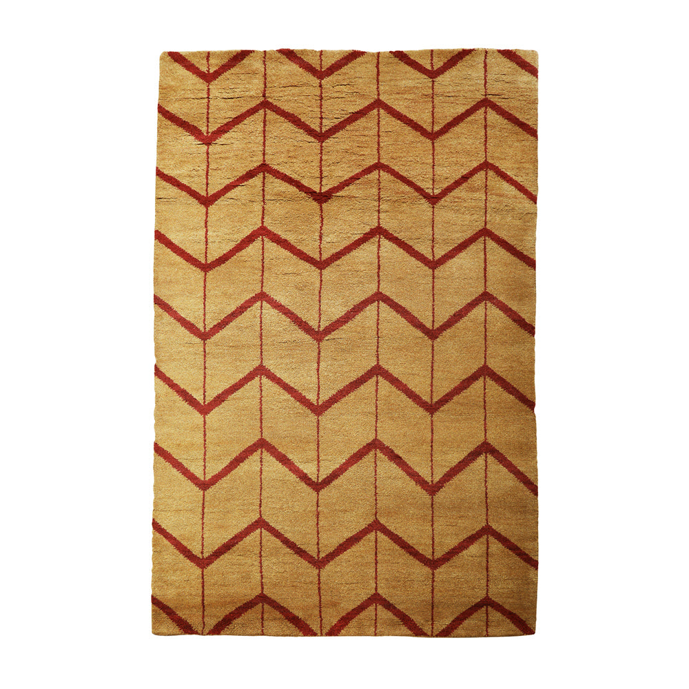 Chevron Hand Knotted Wool Area Rug