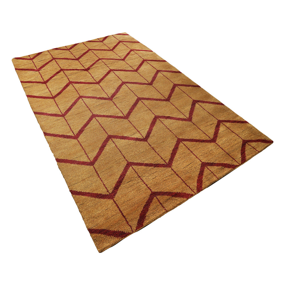 Chevron Hand Knotted Wool Area Rug