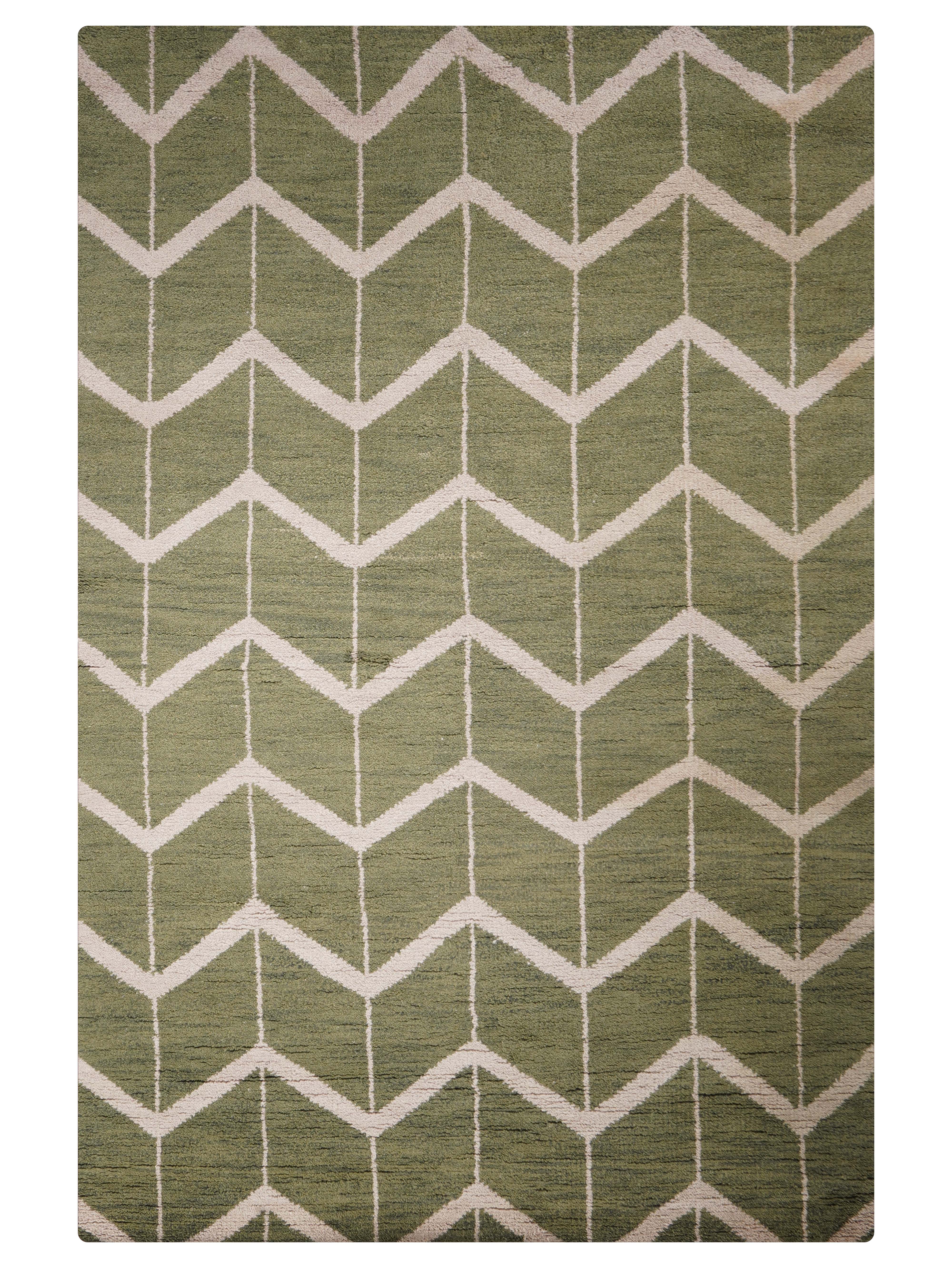 Chevron Hand Knotted Wool Area Rug