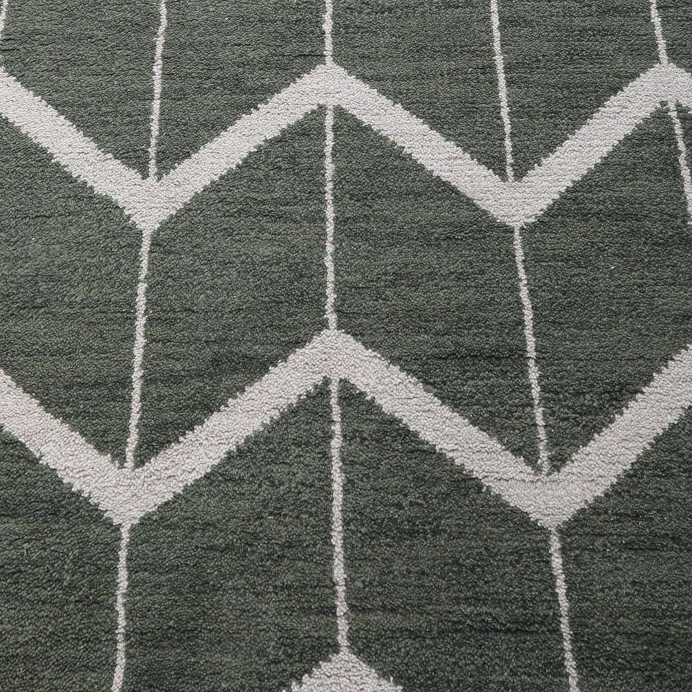 Chevron Hand Knotted Wool Area Rug