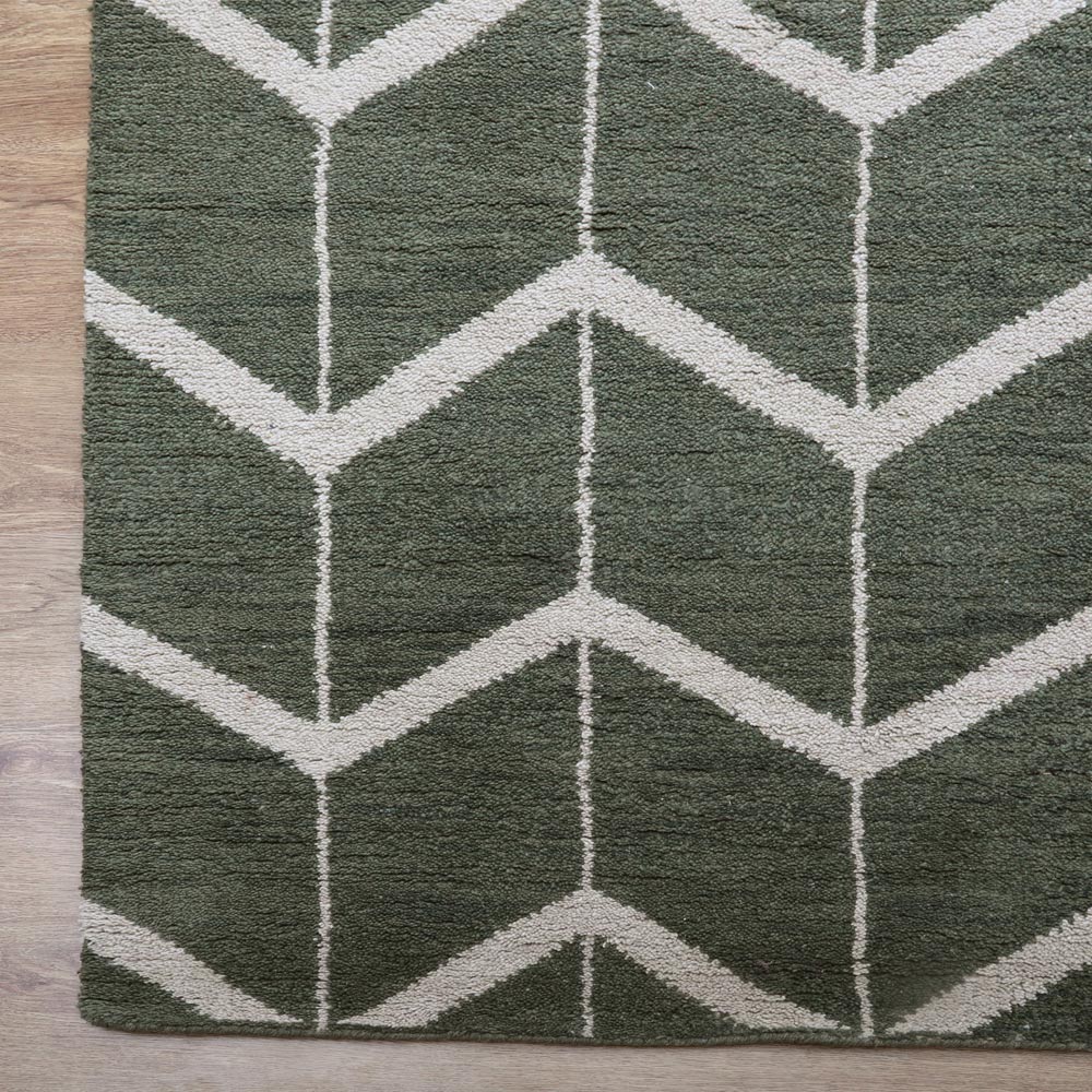 Chevron Hand Knotted Wool Area Rug