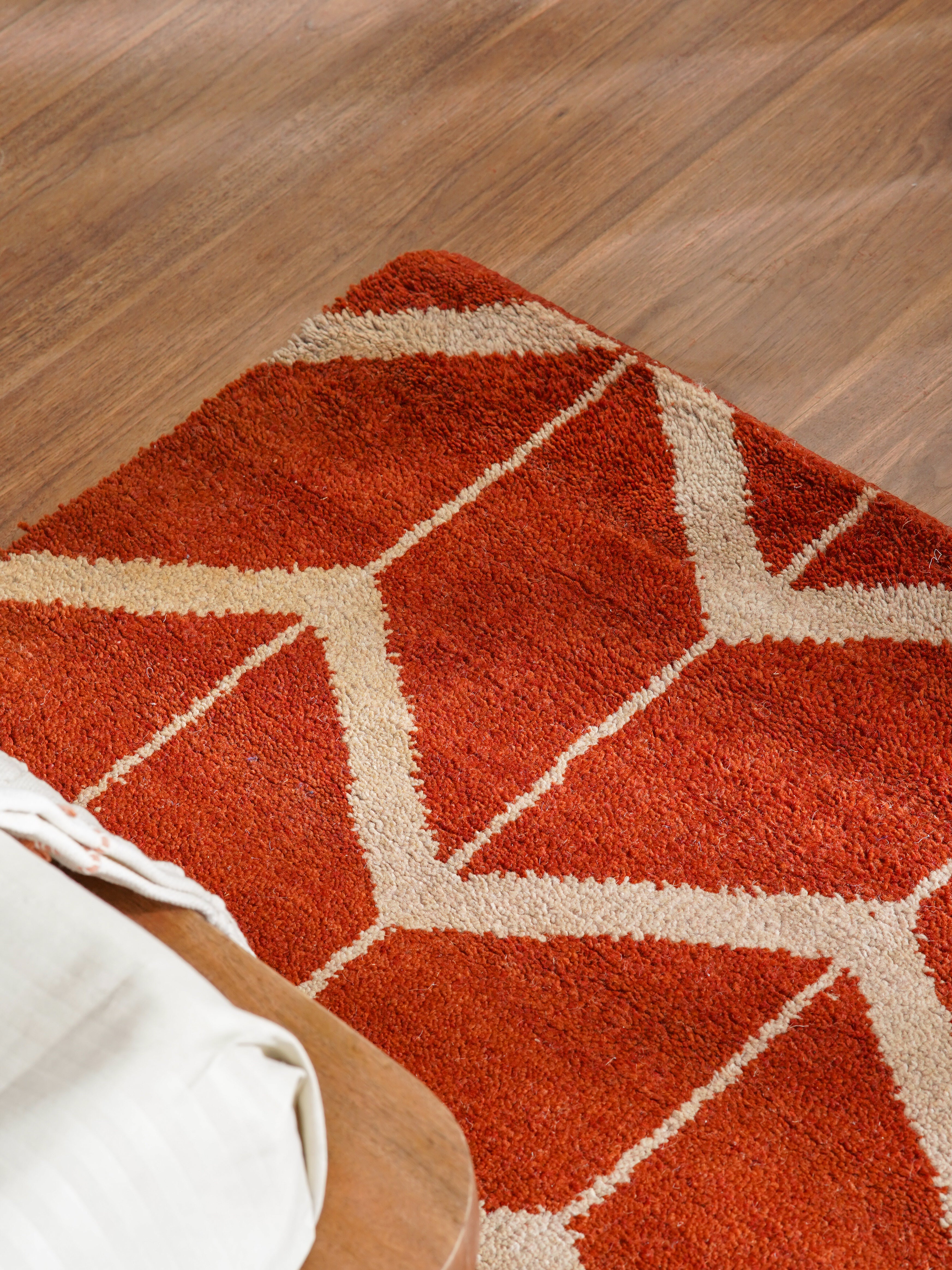 Chevron Hand Knotted Wool Area Rug