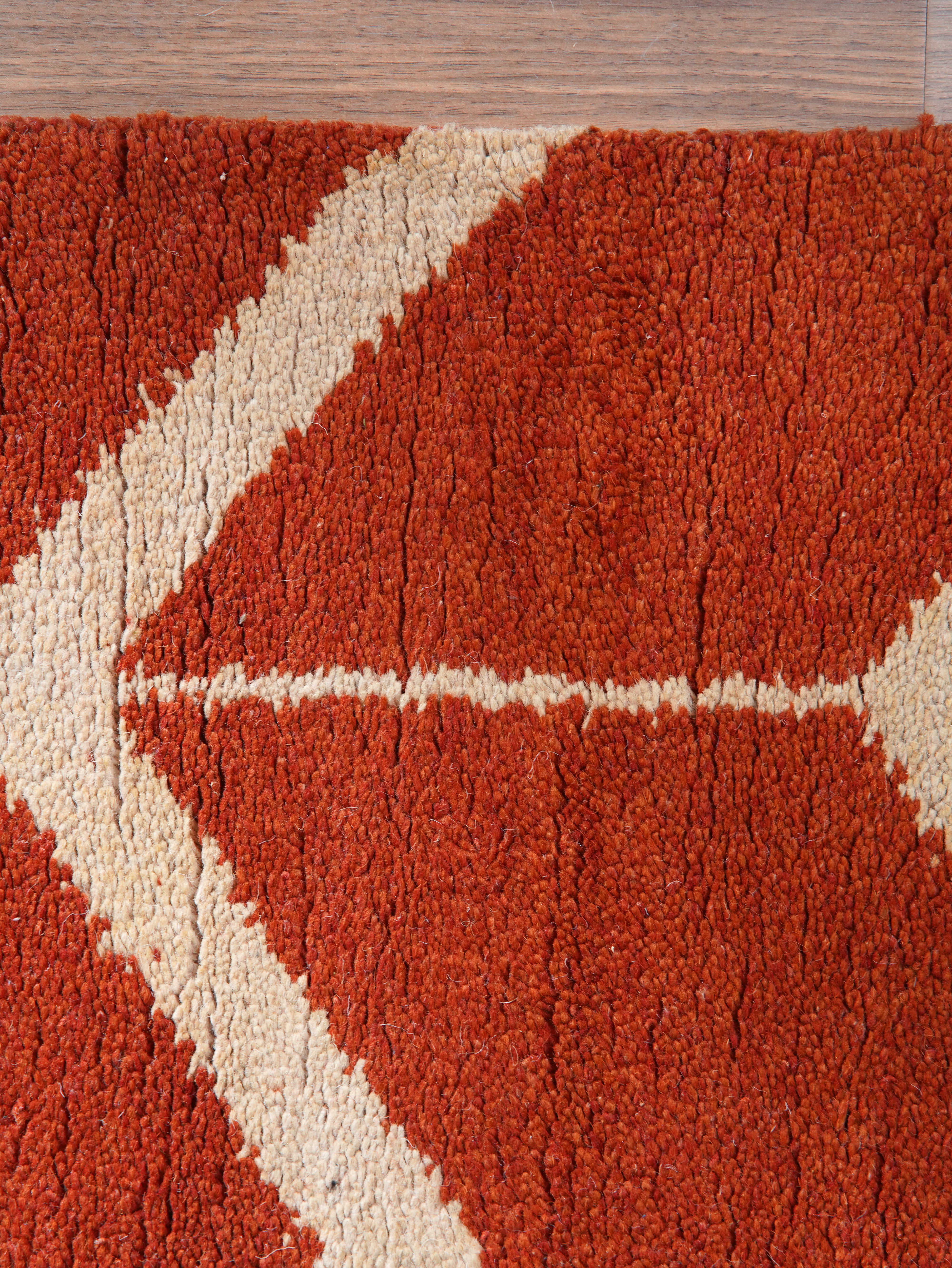 Chevron Hand Knotted Wool Area Rug
