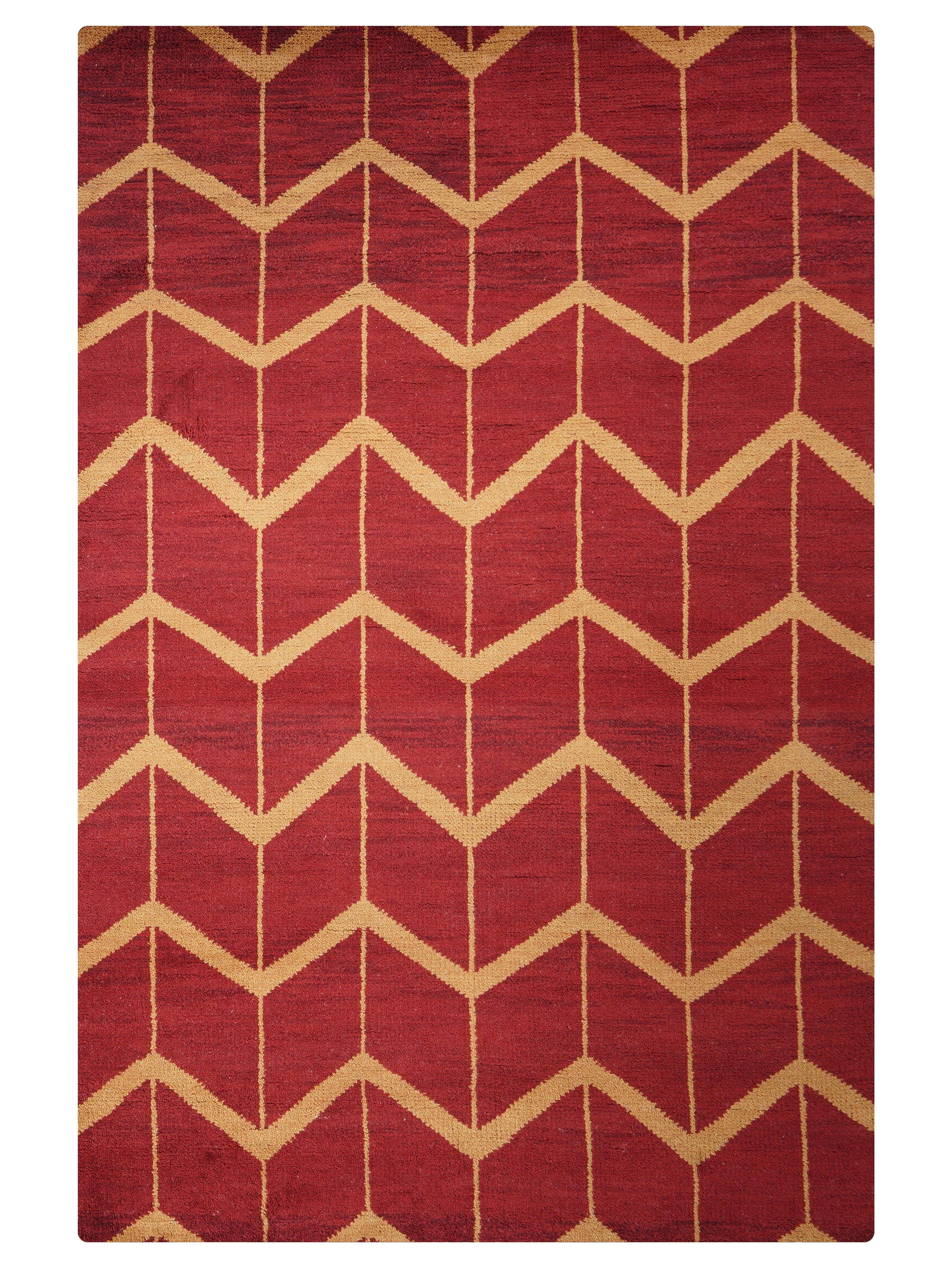 Chevron Hand Knotted Wool Area Rug