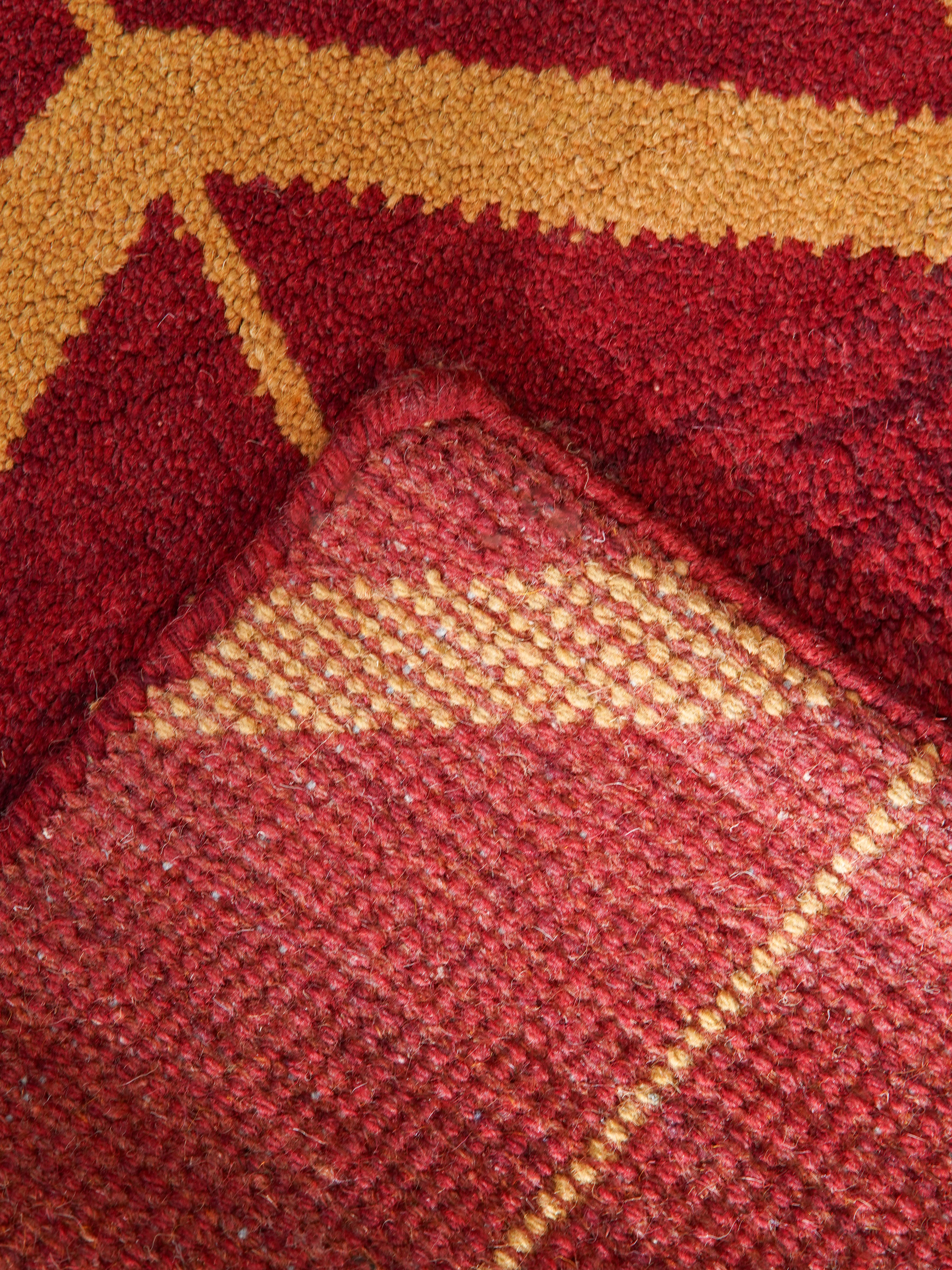 Chevron Hand Knotted Wool Area Rug