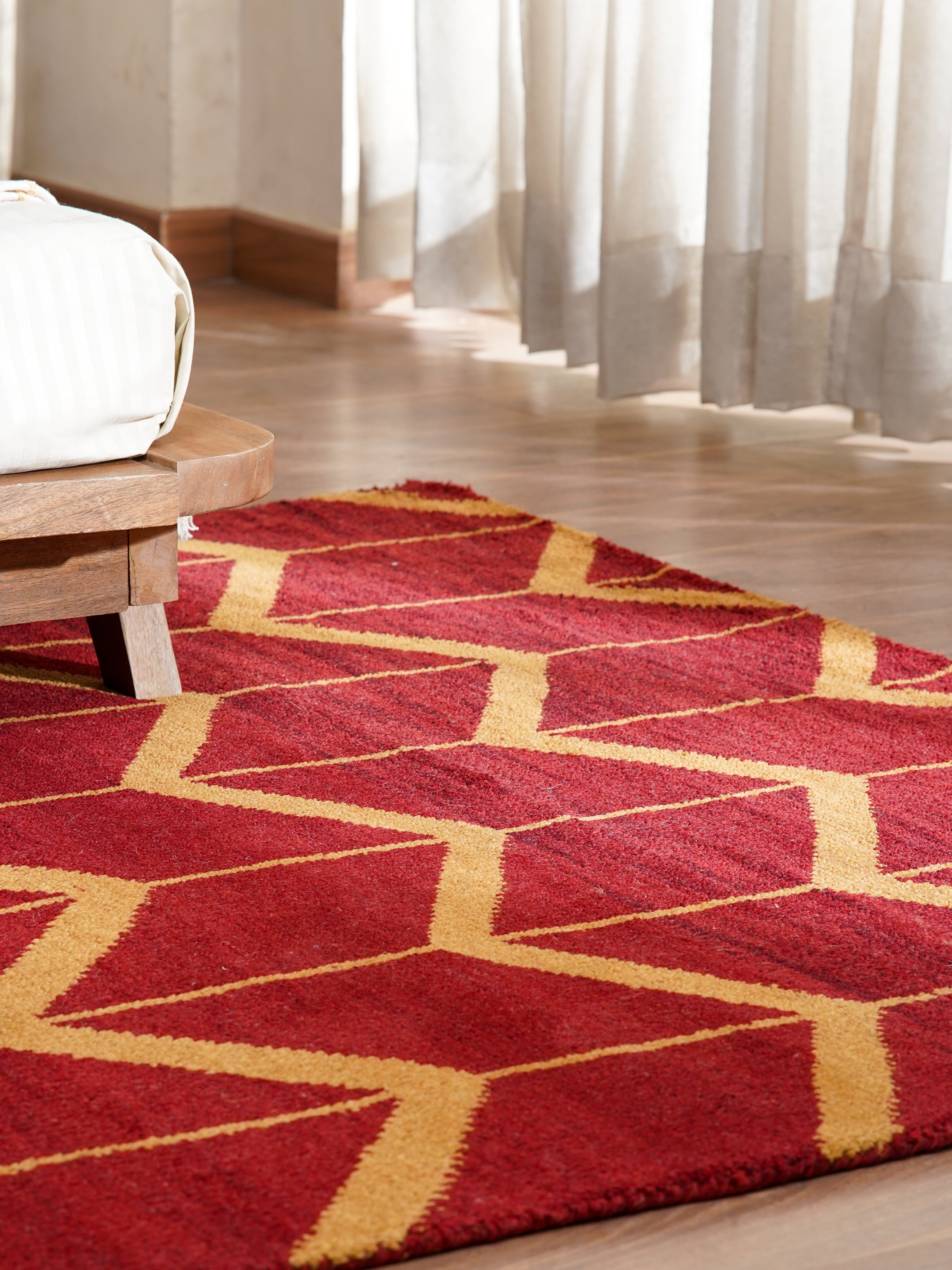Chevron Hand Knotted Wool Area Rug