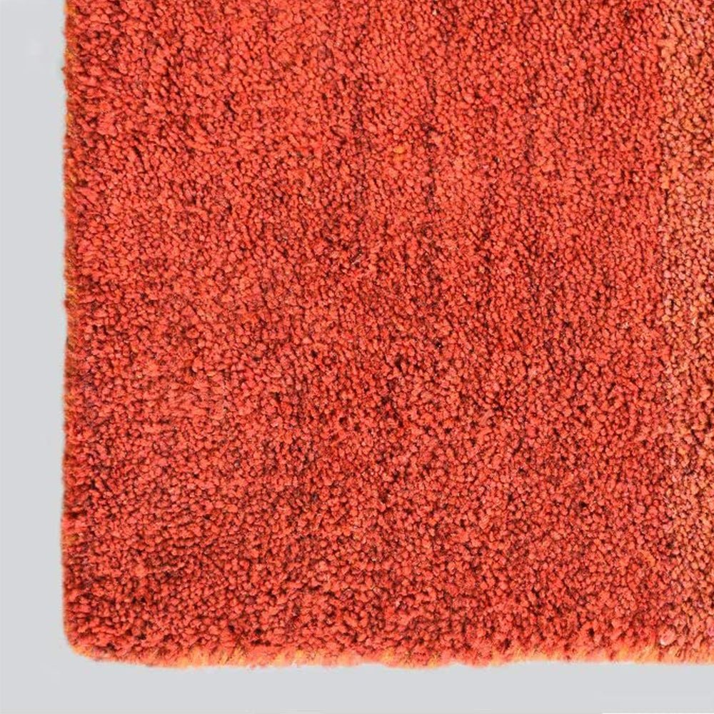 Orange Rust Hand Knotted Silk & Wool Area Rug - BBH HOMES LLC