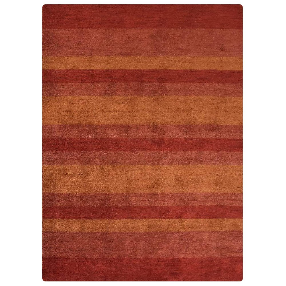 Orange Rust Hand Knotted Silk & Wool Area Rug - BBH HOMES LLC