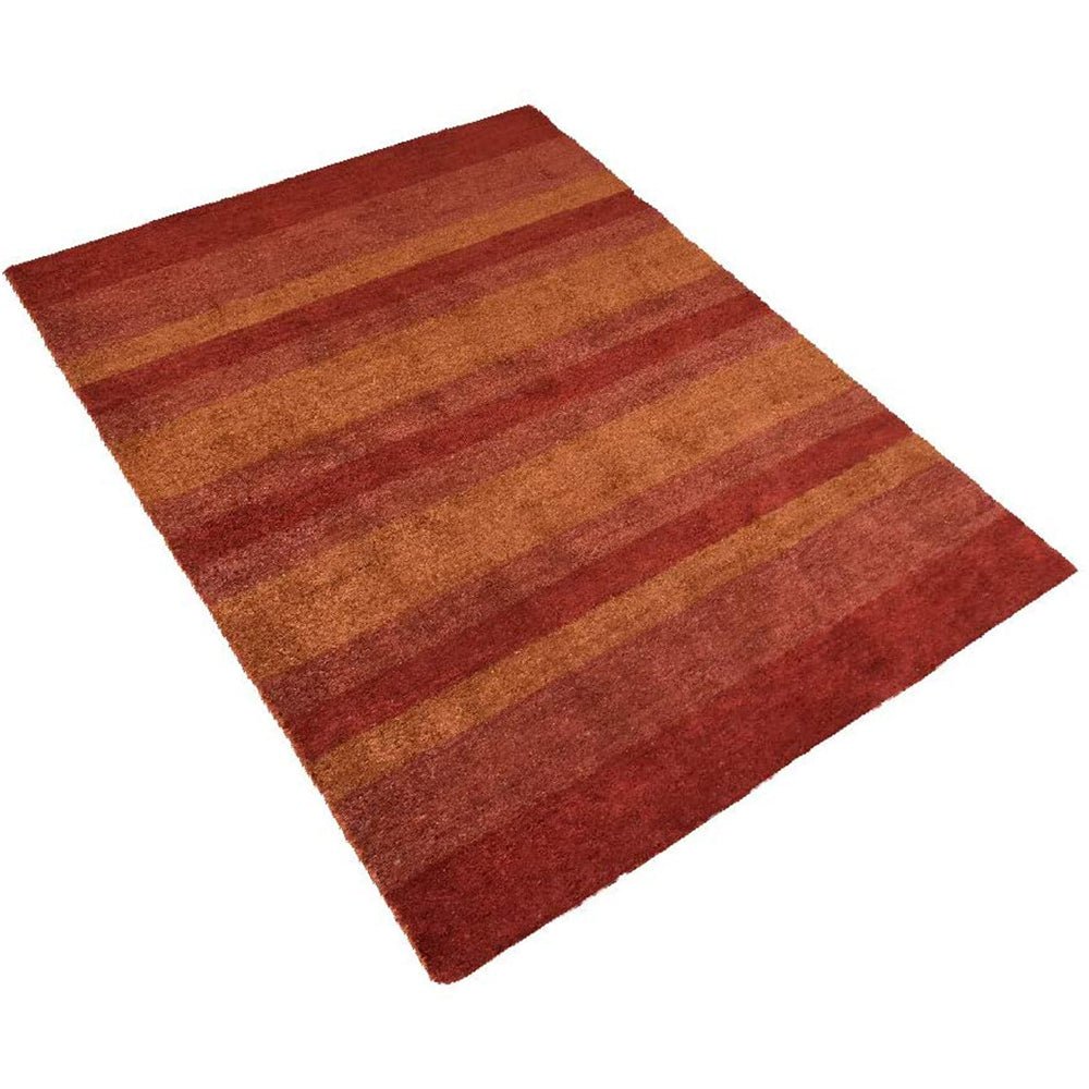 Orange Rust Hand Knotted Silk & Wool Area Rug - BBH HOMES LLC