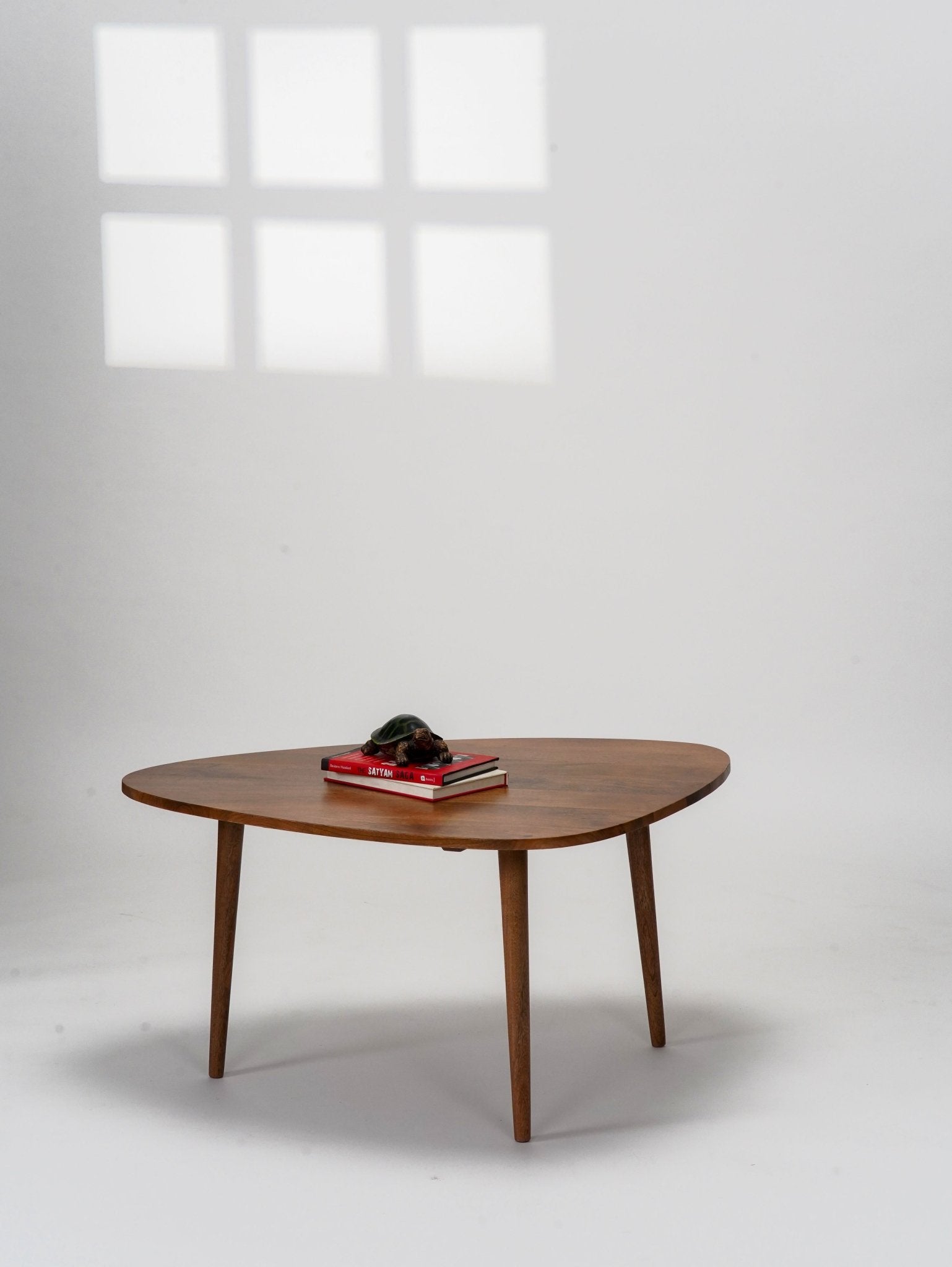 Oval Solid Wood Coffee Table - Amber Walnut - BBH HOMES LLC