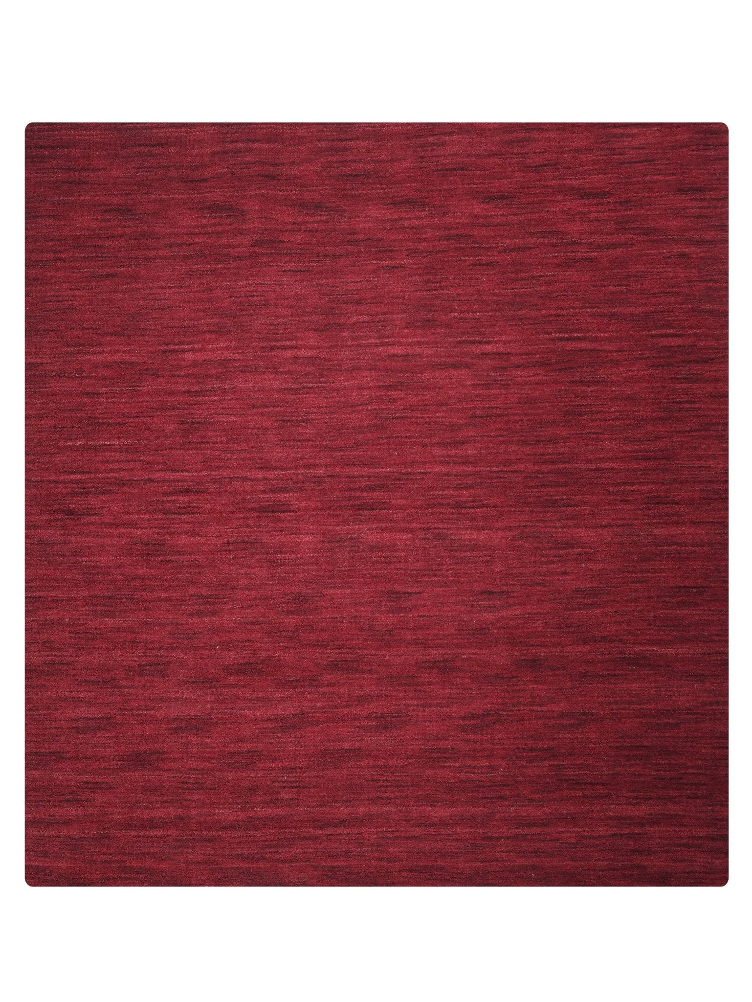 Red Solid Hand Knotted Wool Rug