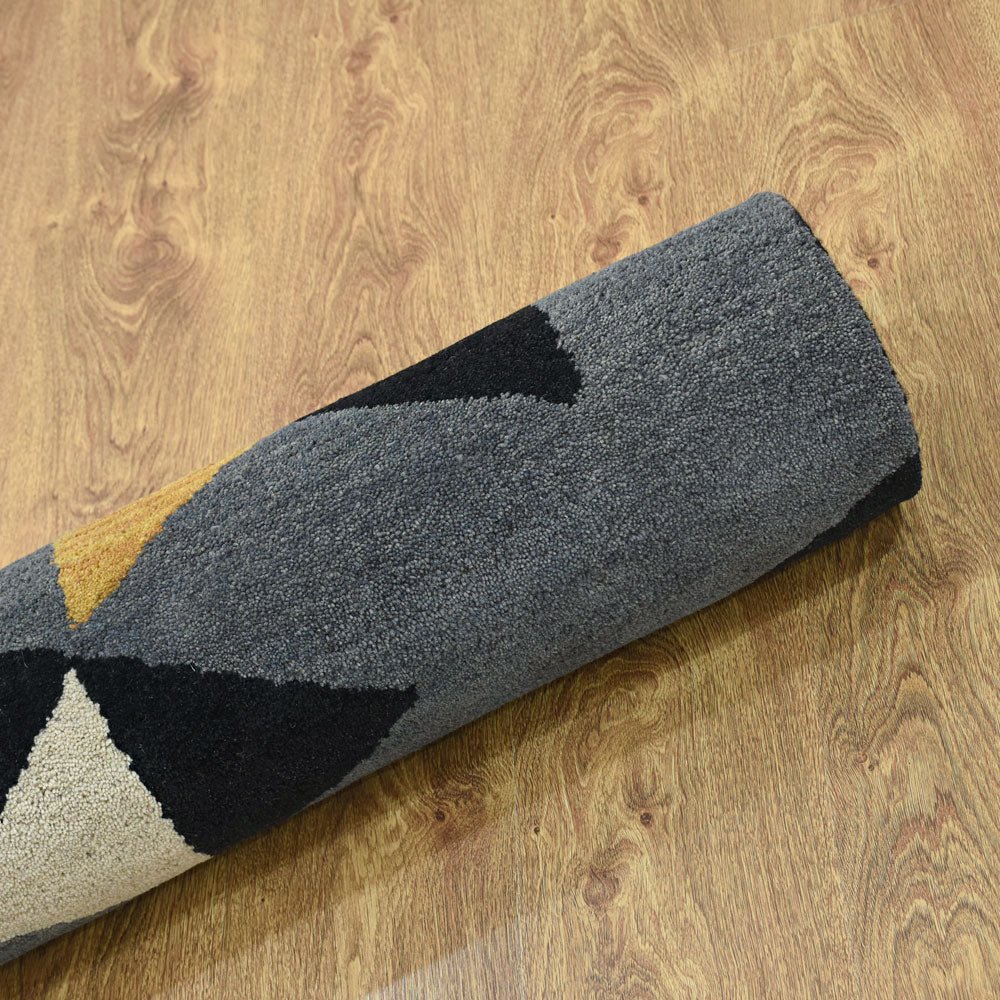 Vertex Geometric Hand Tufted Wool Rug - BBH HOMES LLC