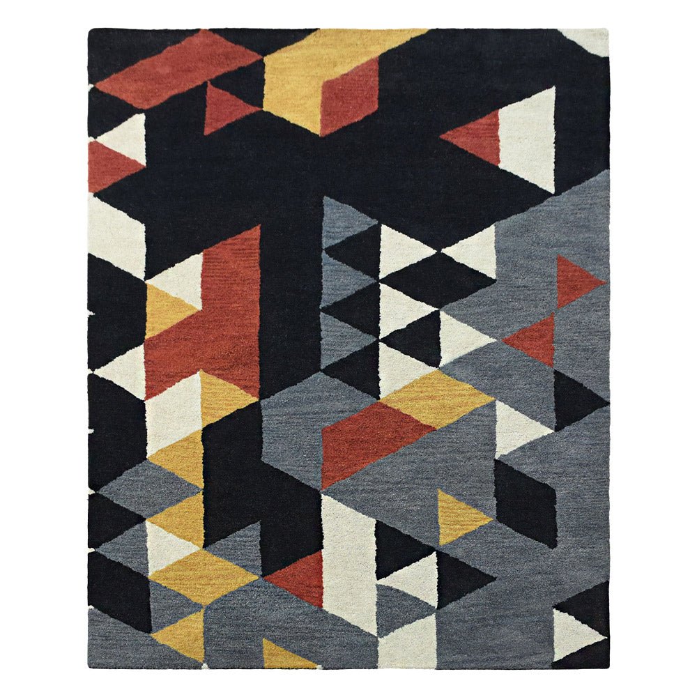 Vertex Geometric Hand Tufted Wool Rug - BBH HOMES LLC