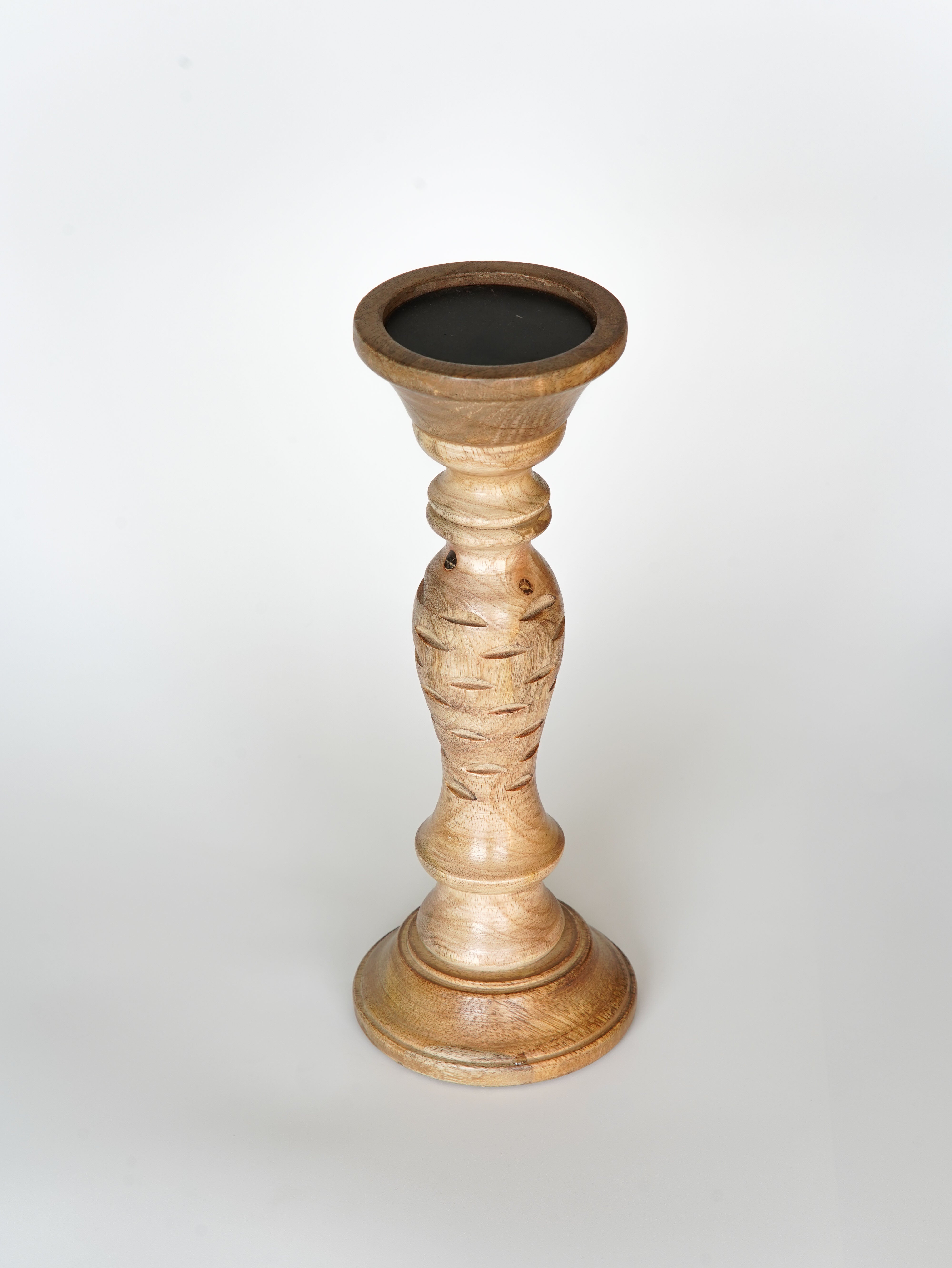 Leafscape Pillar Candle Holder - Walnut