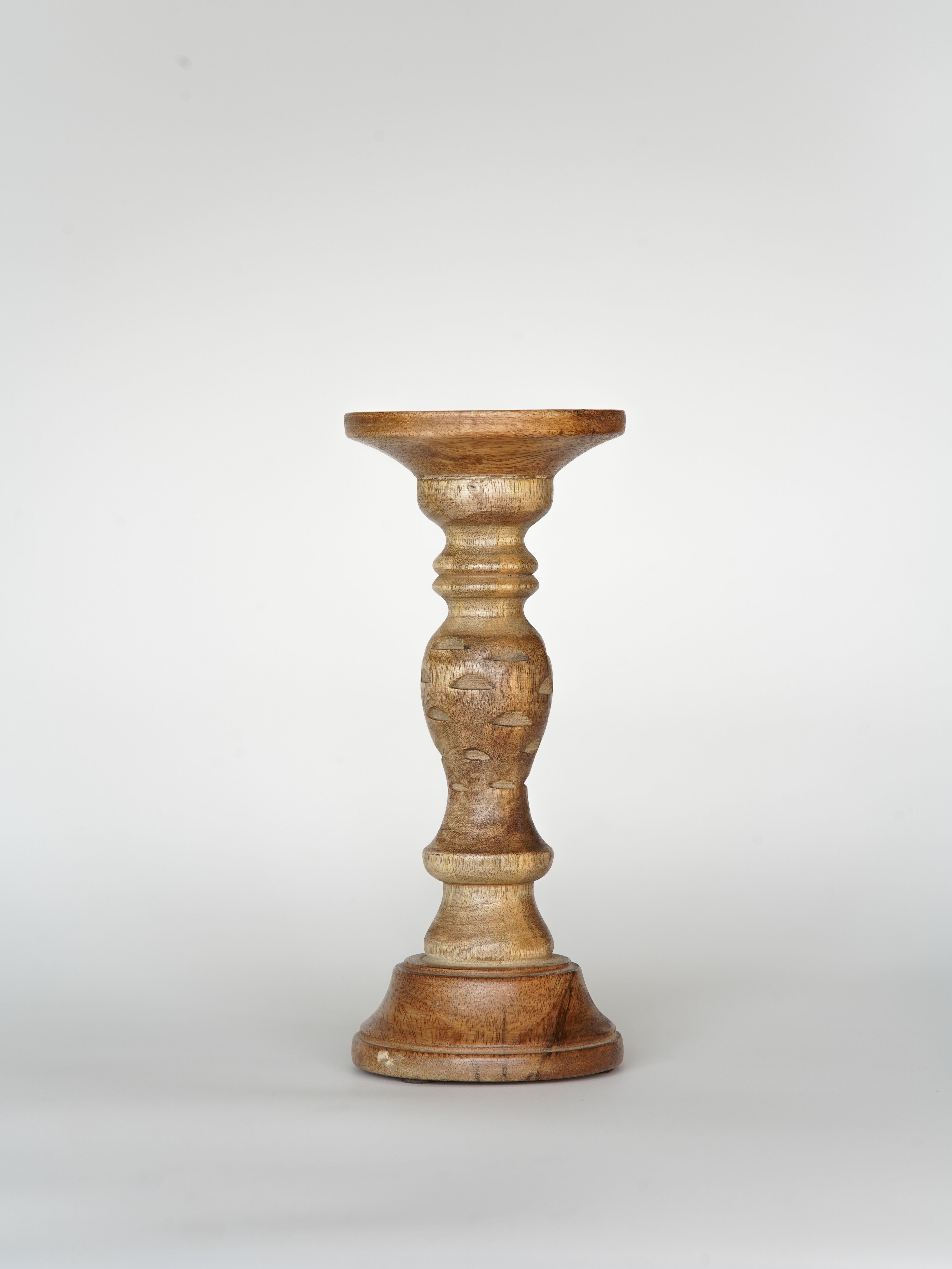 Leafscape Pillar Candle Holder - Walnut