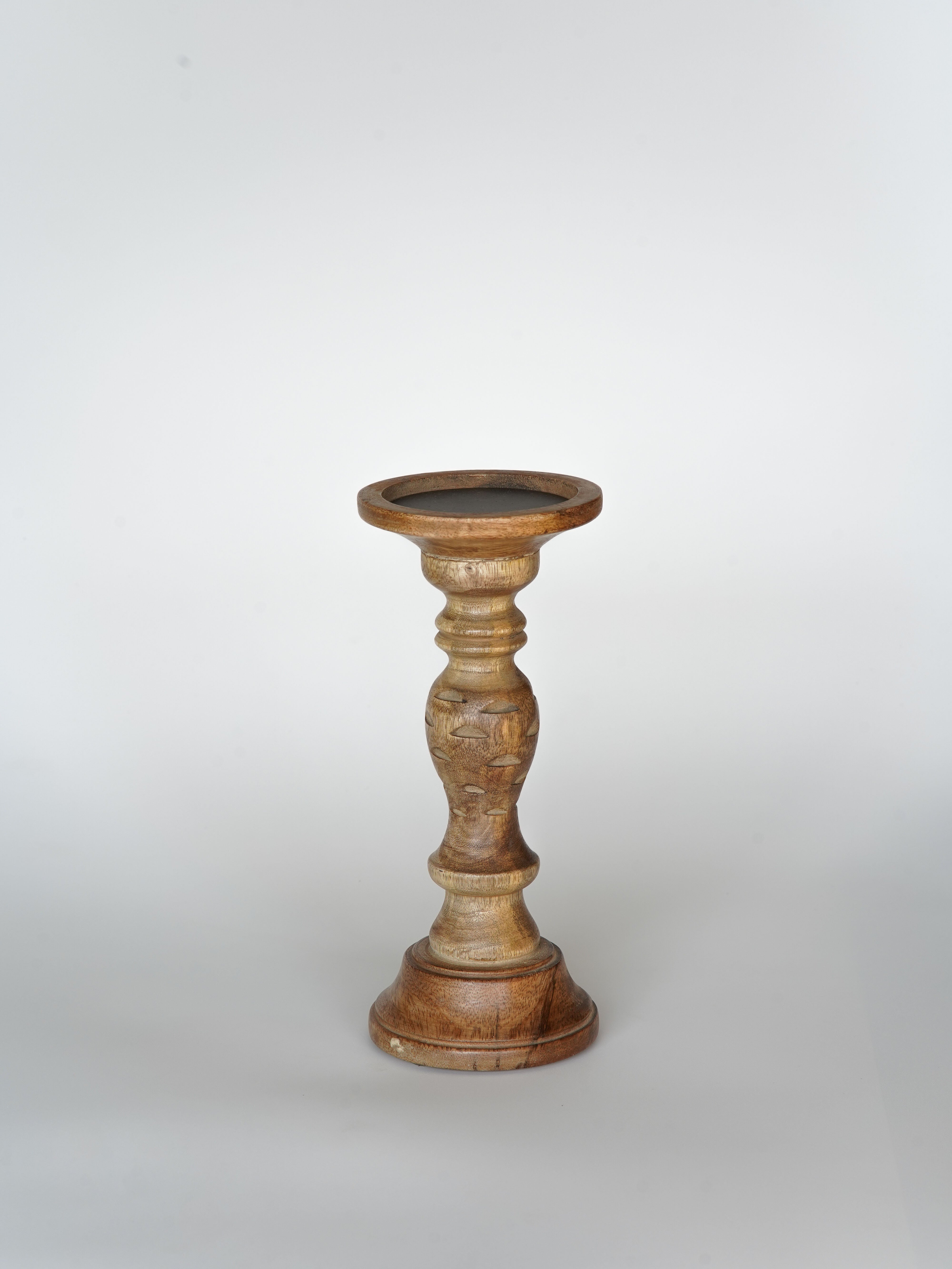 Leafscape Pillar Candle Holder - Walnut