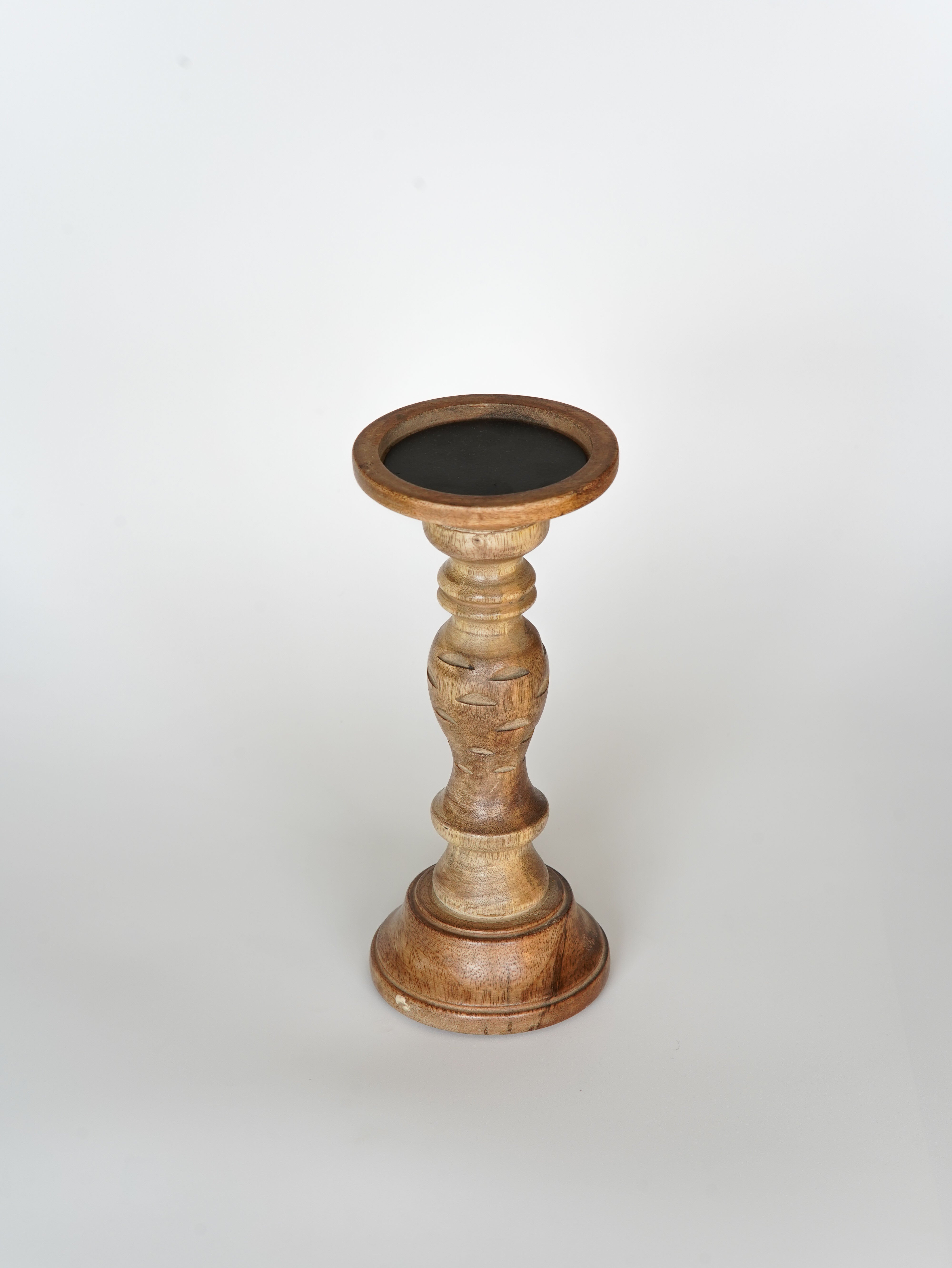 Leafscape Pillar Candle Holder - Walnut