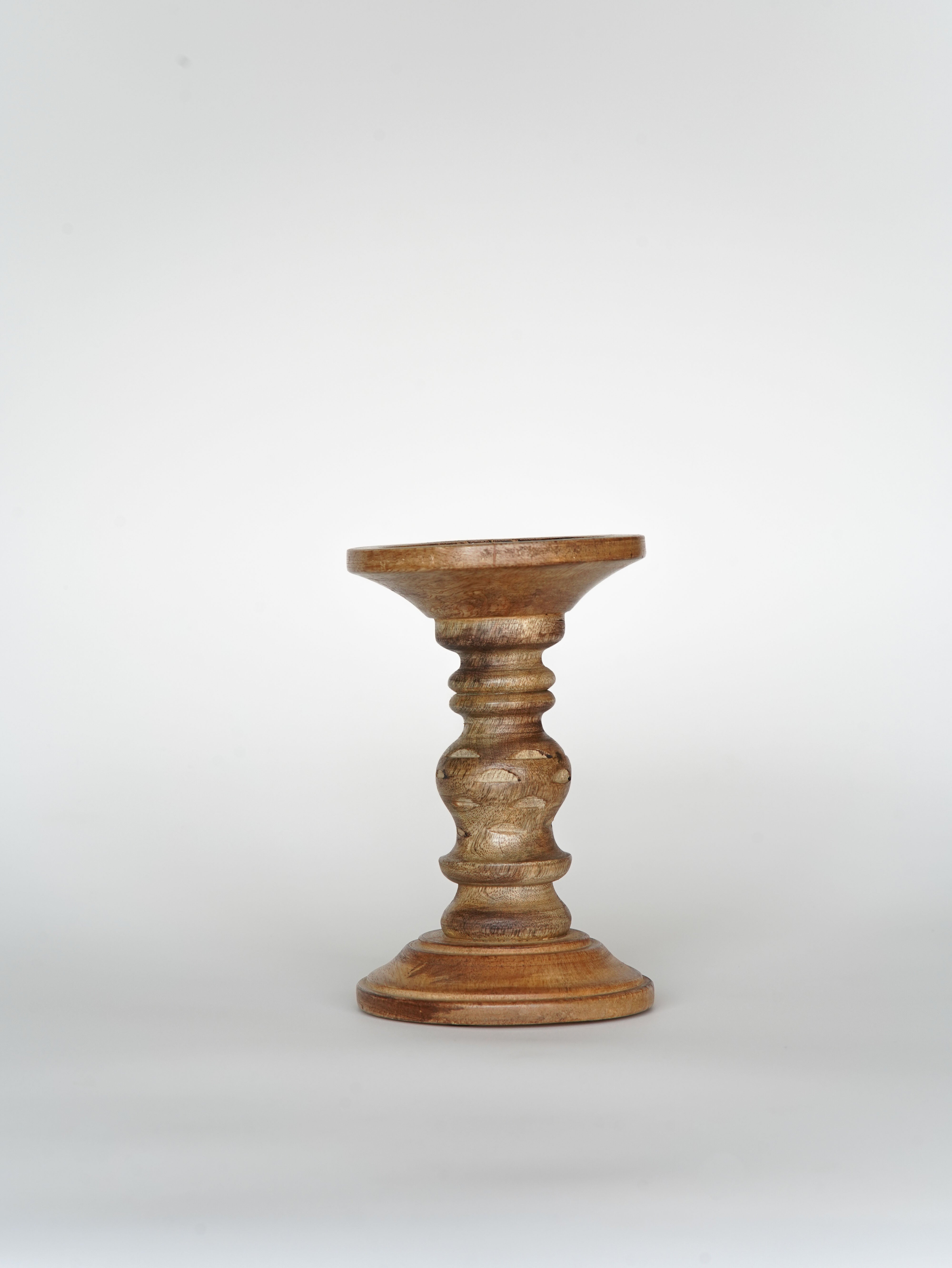 Leafscape Pillar Candle Holder - Walnut