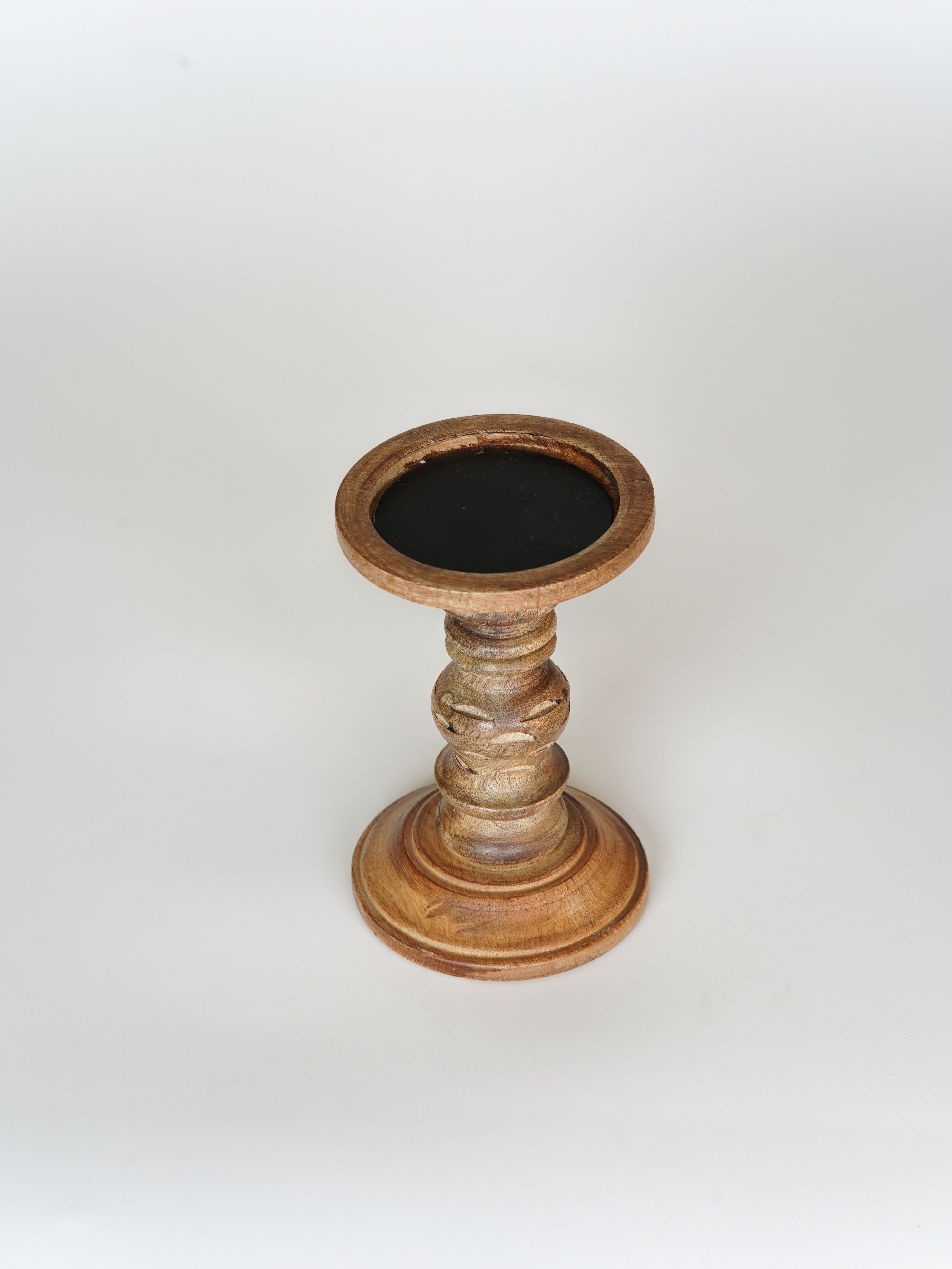 Leafscape Pillar Candle Holder - Walnut