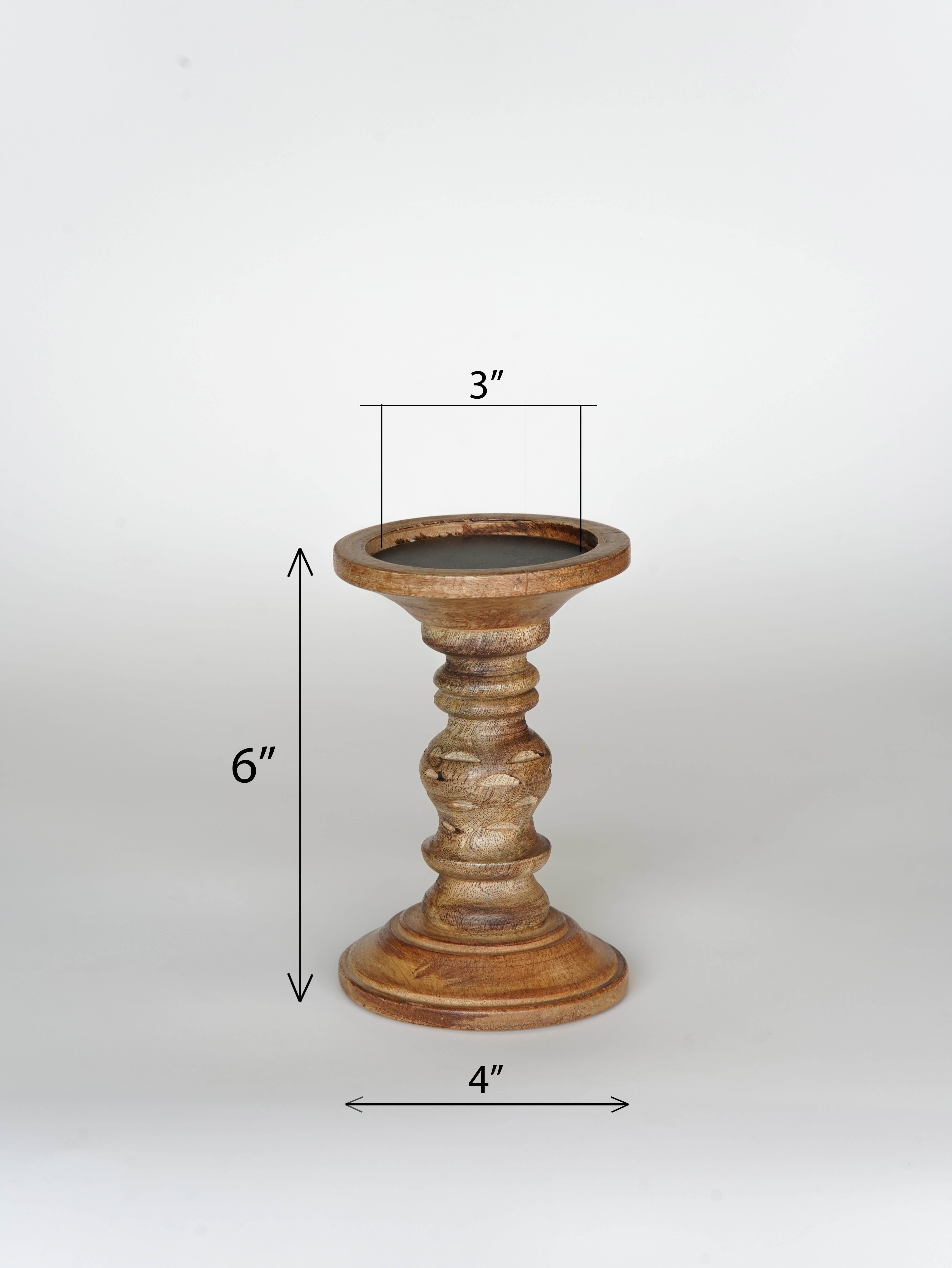 Leafscape Pillar Candle Holder - Walnut