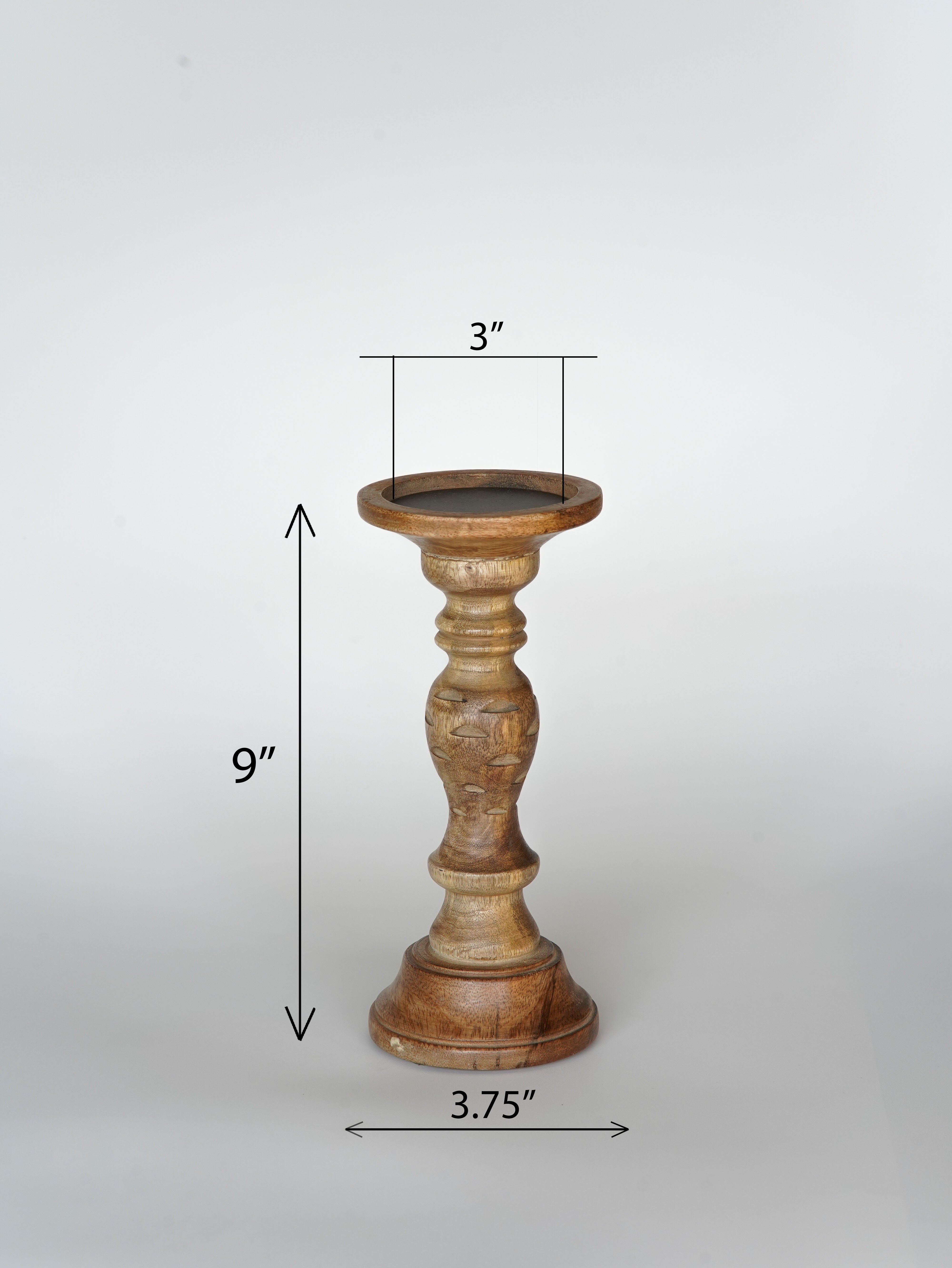 Leafscape Pillar Candle Holder - Walnut