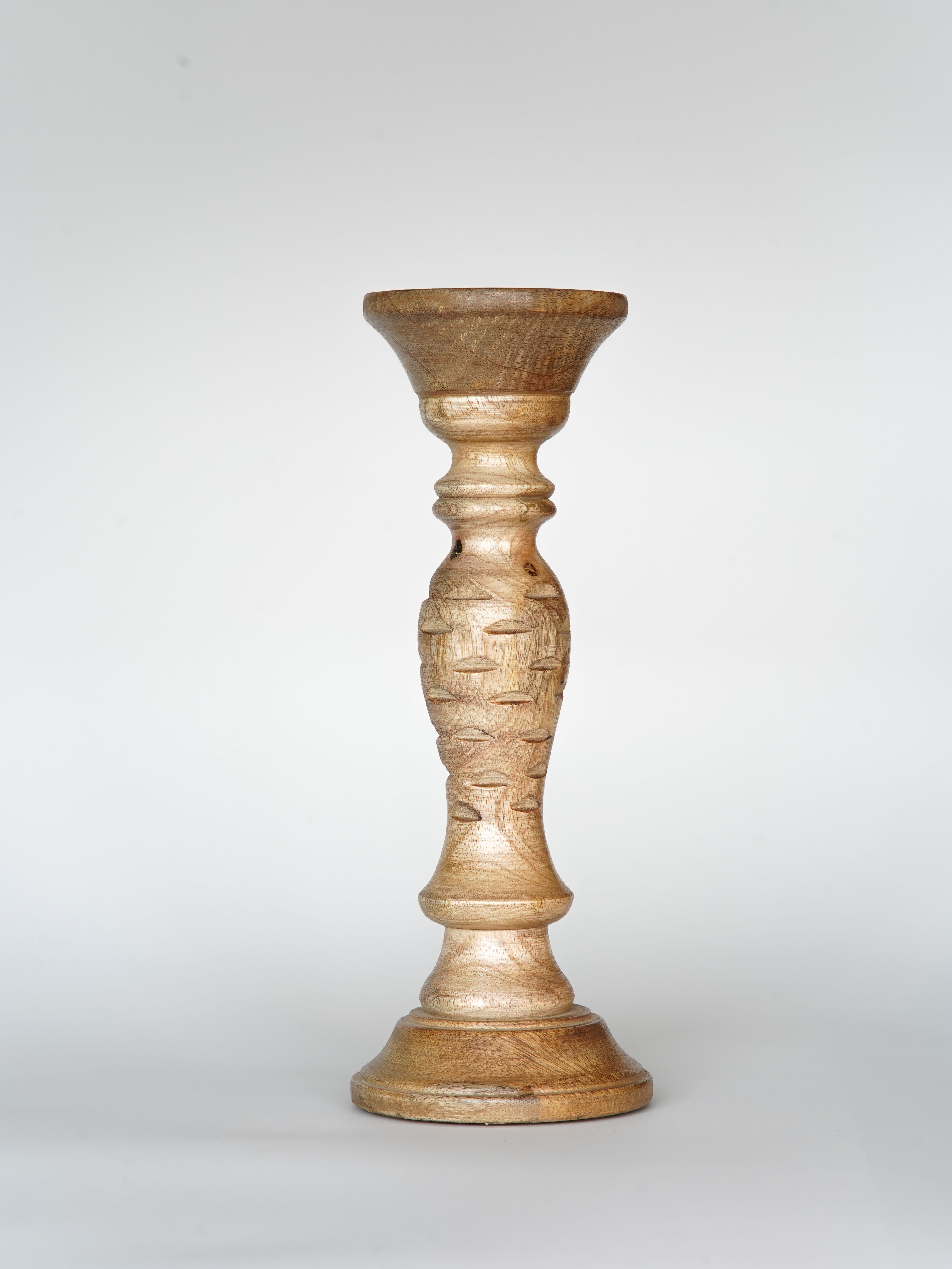 Leafscape Pillar Candle Holder - Walnut