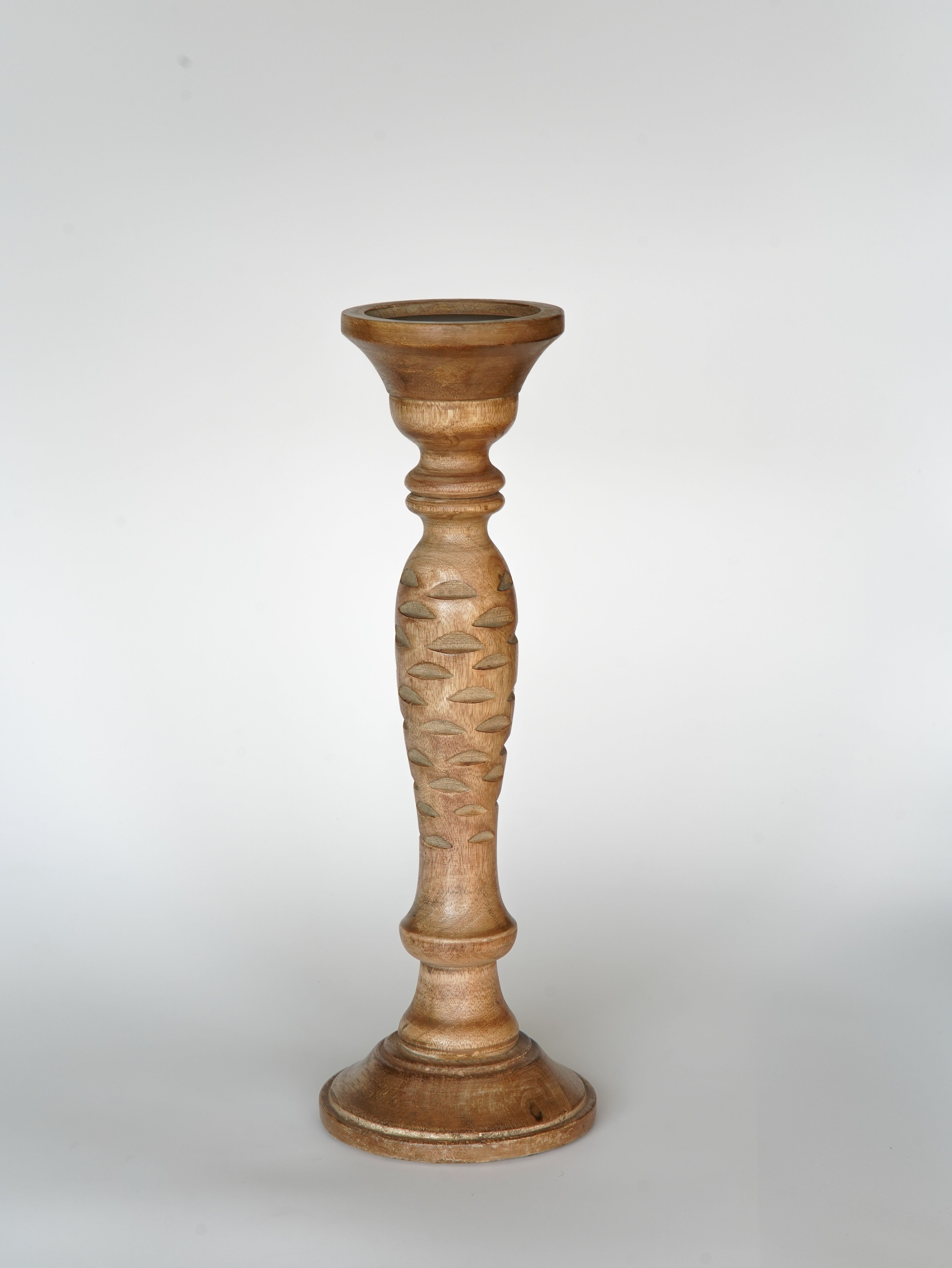 Leafscape Pillar Candle Holder - Walnut