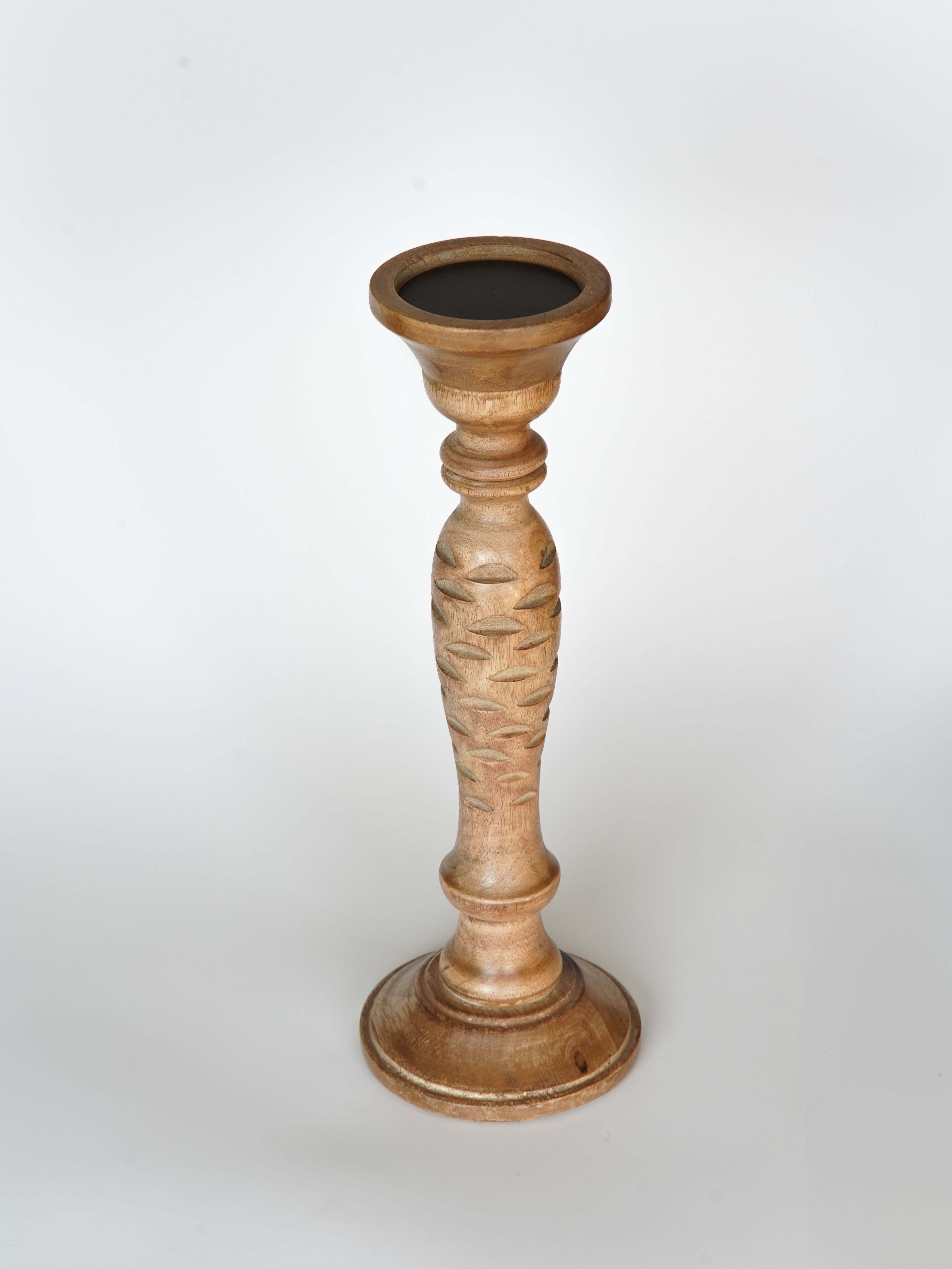 Leafscape Pillar Candle Holder - Walnut