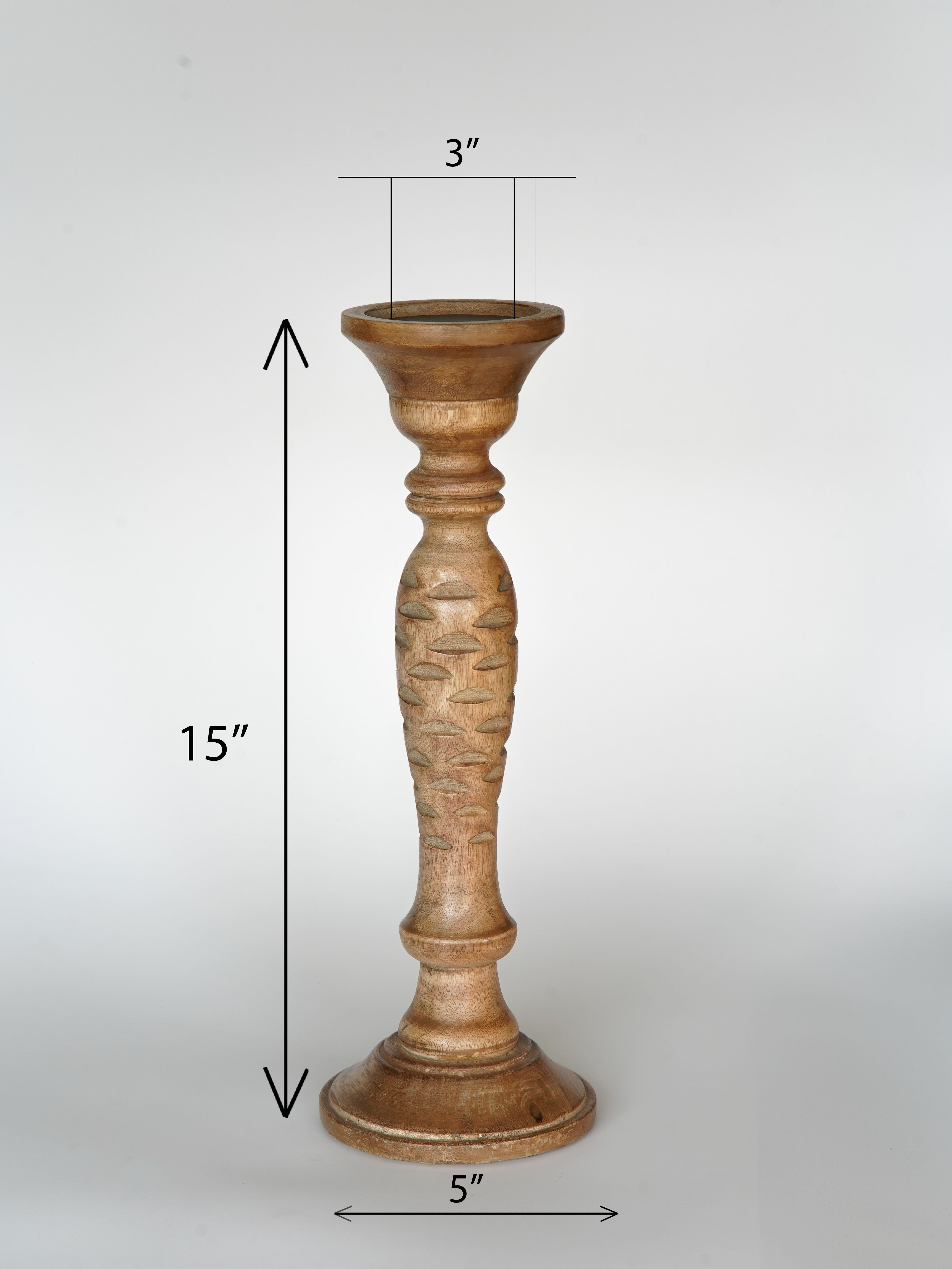 Leafscape Pillar Candle Holder - Walnut