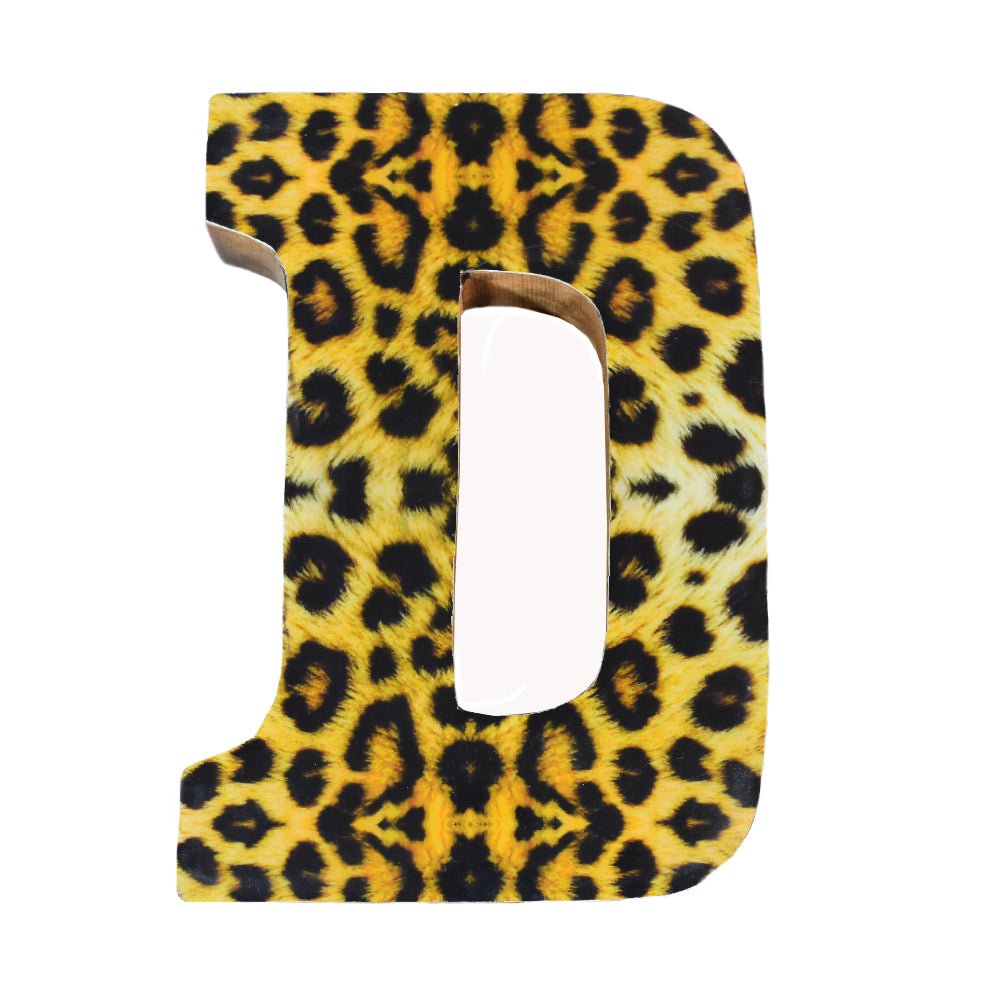 Wild Cheetah Print Mango Wood Letter Block - BBH HOMES LLC