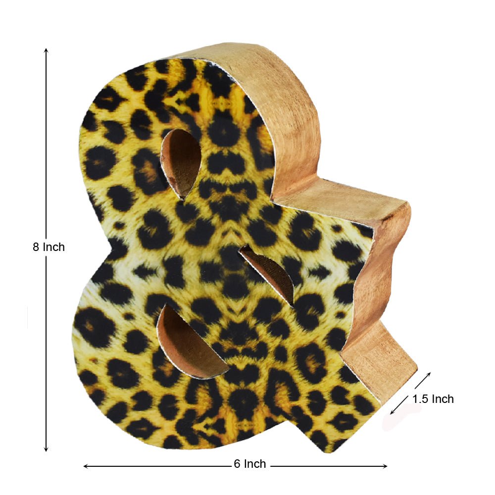 Wild Cheetah Print Mango Wood Letter Block - BBH HOMES LLC