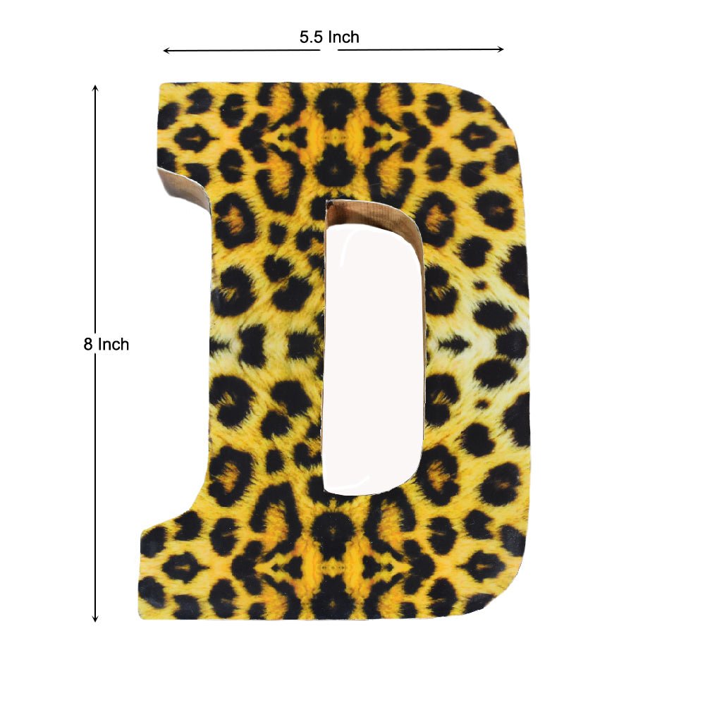 Wild Cheetah Print Mango Wood Letter Block - BBH HOMES LLC