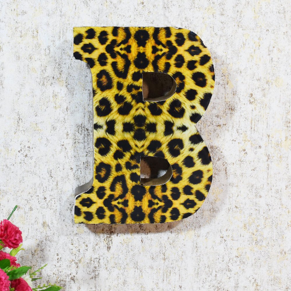 Wild Cheetah Print Mango Wood Letter Block - BBH HOMES LLC